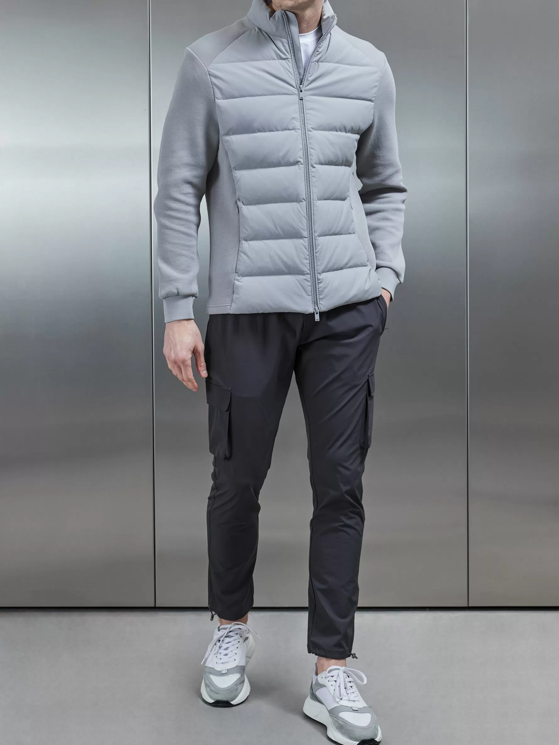 ARNE Active Hybrid Puffer Jacket - Mid Grey