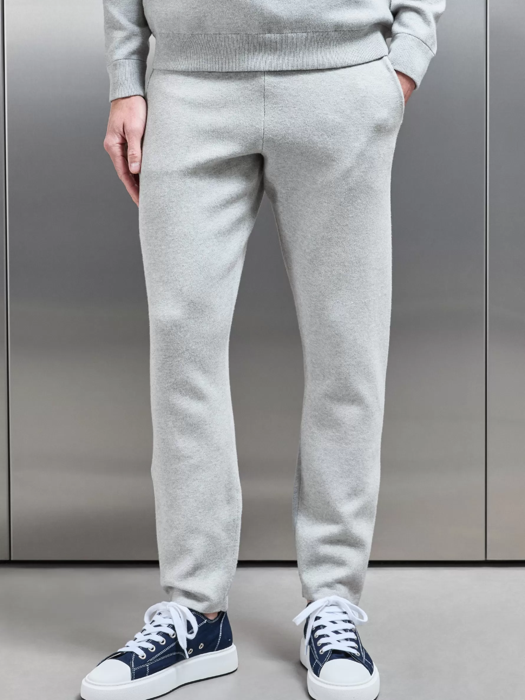 ARNE Chunky Knitted Jogger - Marl Grey