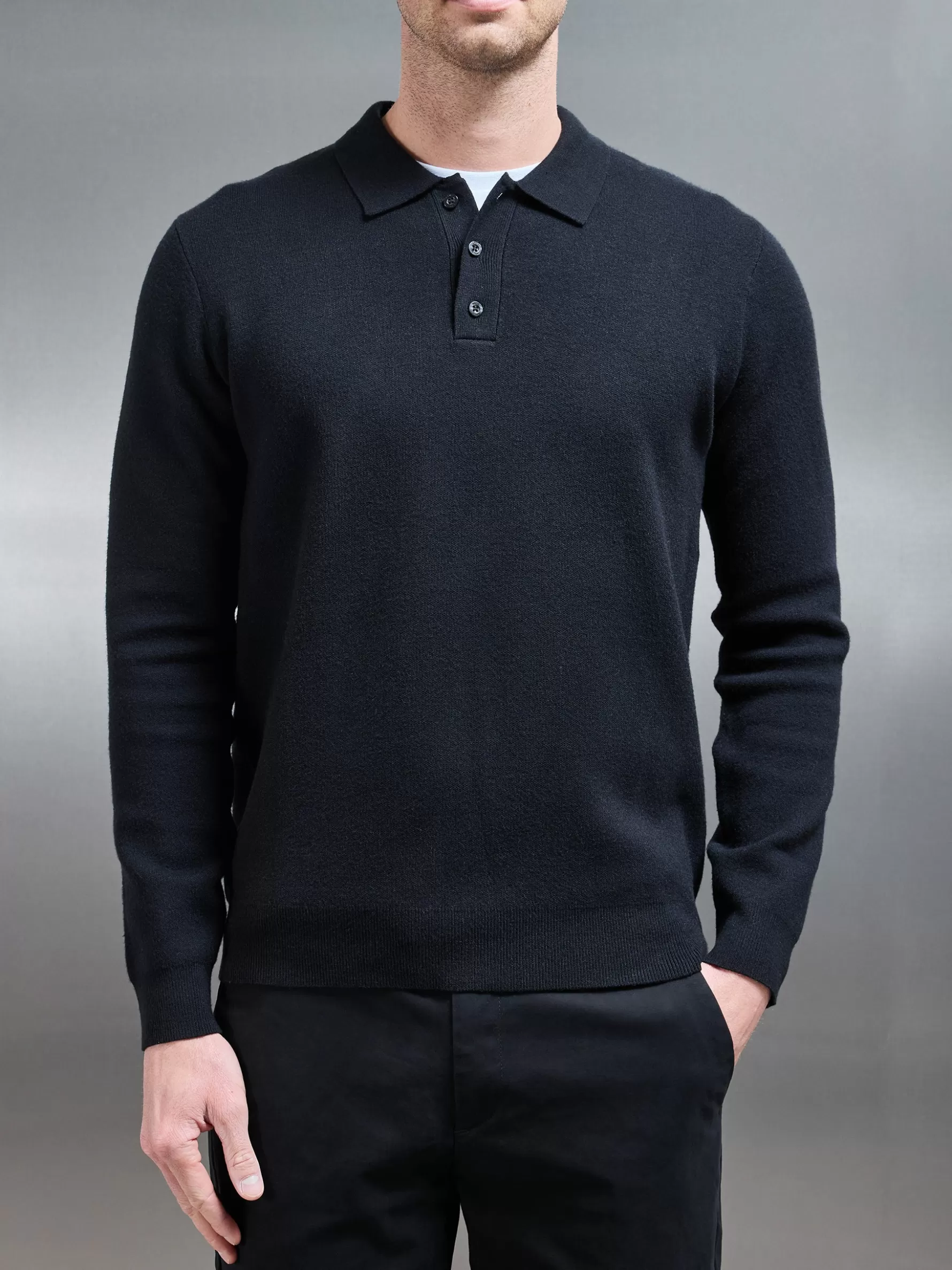 ARNE Chunky Knitted Polo Shirt -