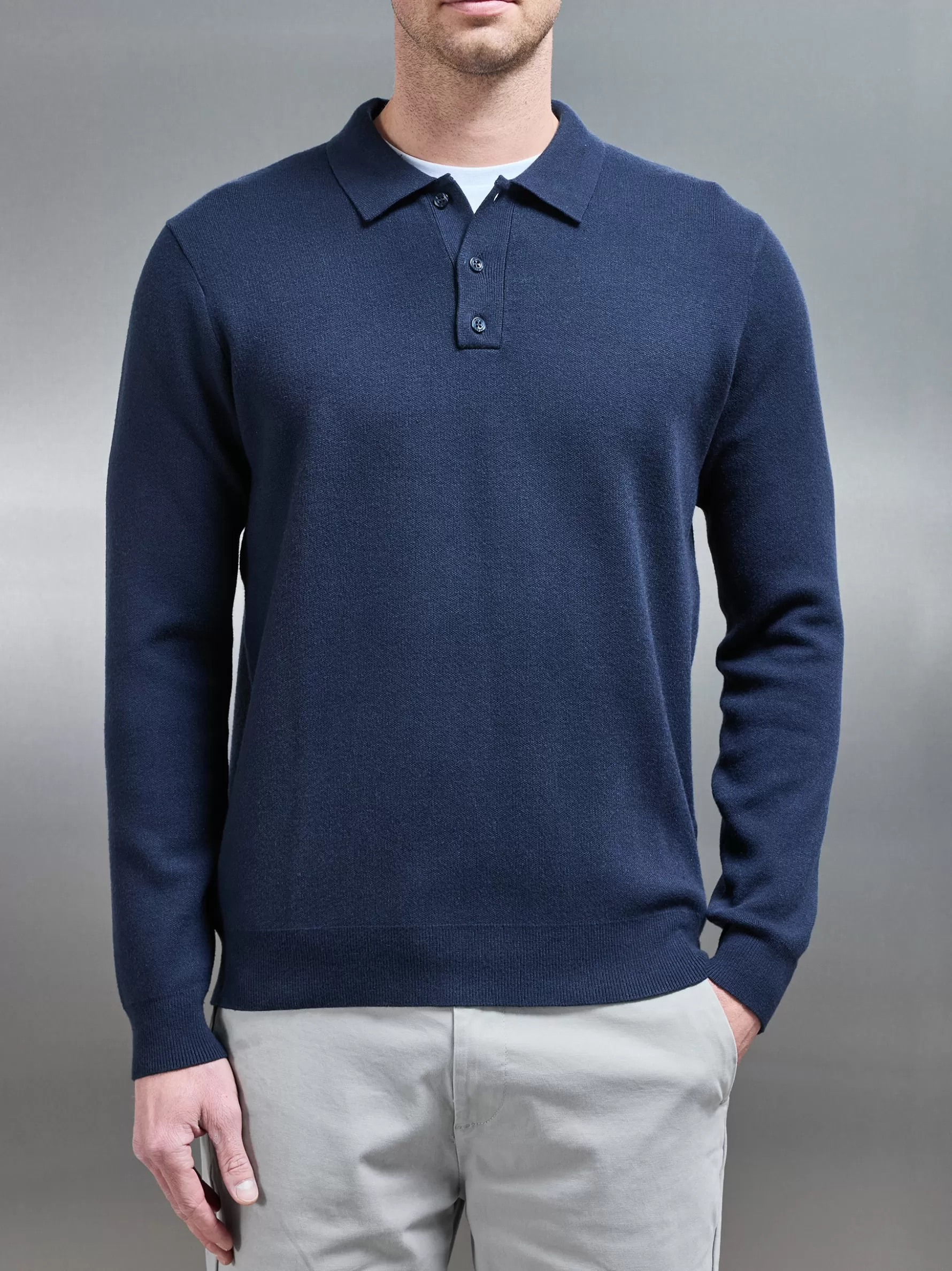 ARNE Chunky Knitted Polo Shirt -