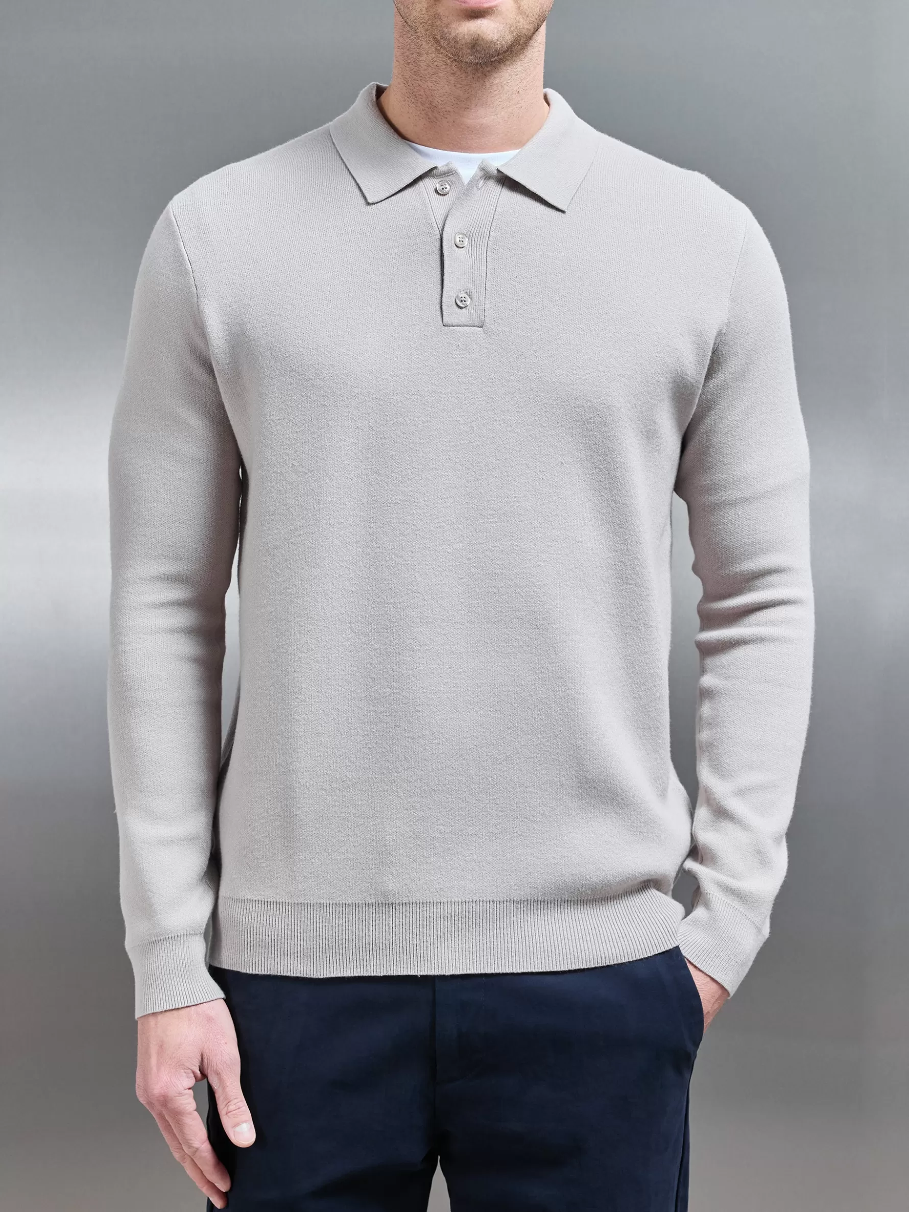 ARNE Chunky Knitted Polo Shirt -