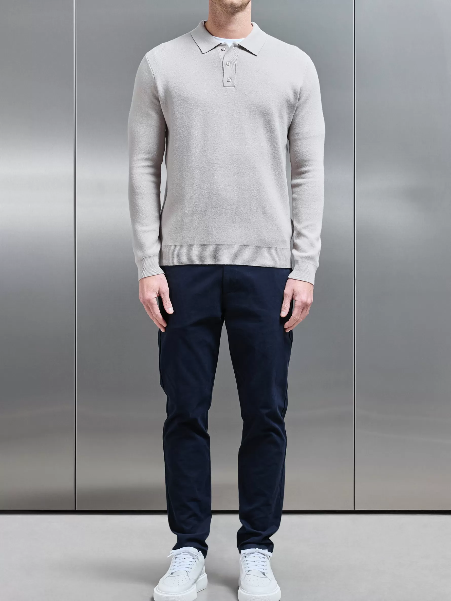 ARNE Chunky Knitted Polo Shirt -