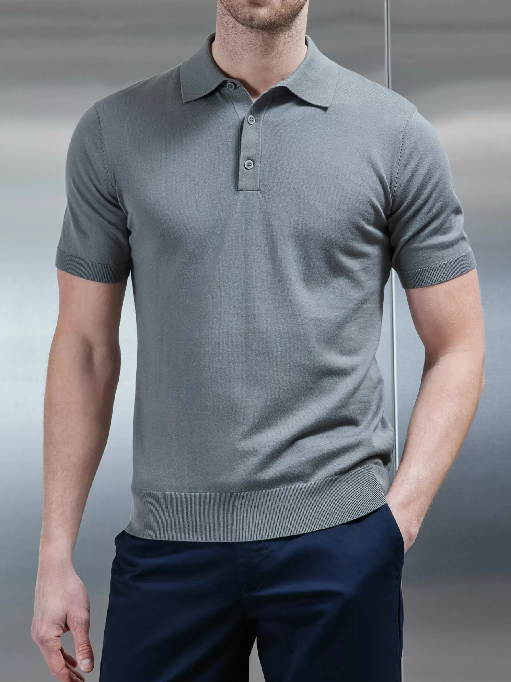 ARNE Cotton And Silk Polo Shirt -