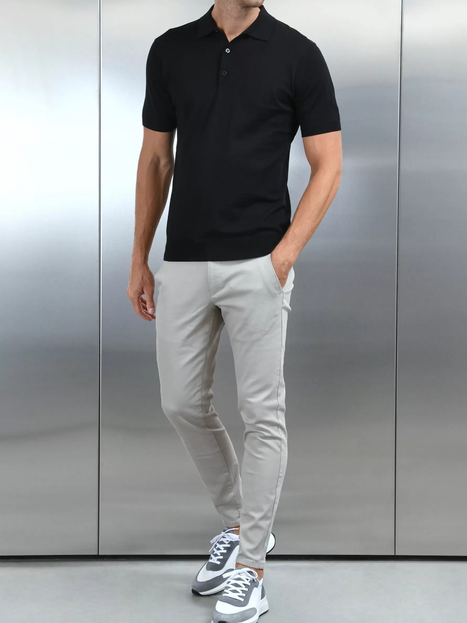 ARNE Cotton and Silk Polo Shirt -