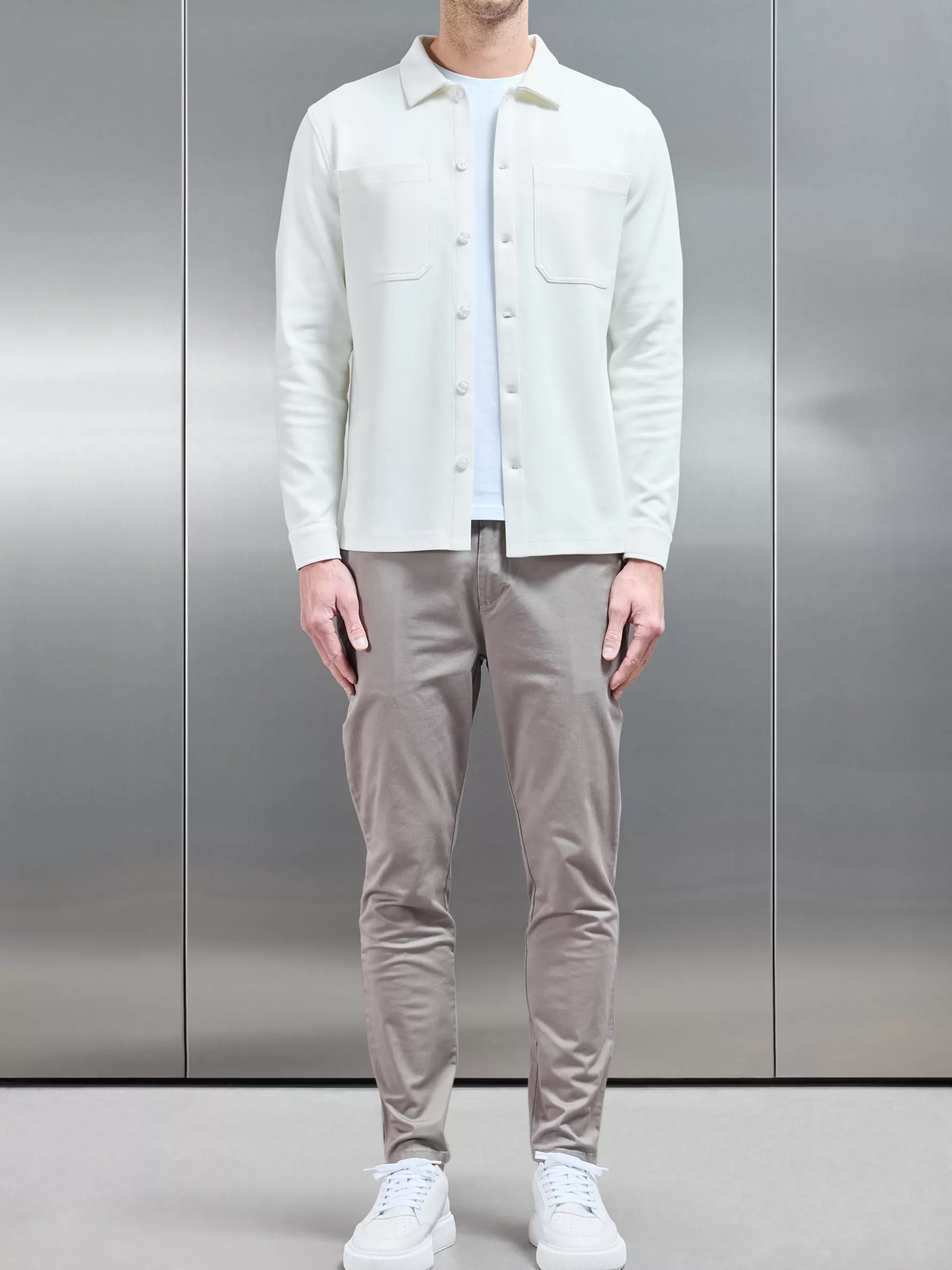 ARNE Cotton Jersey Overshirt - Off White