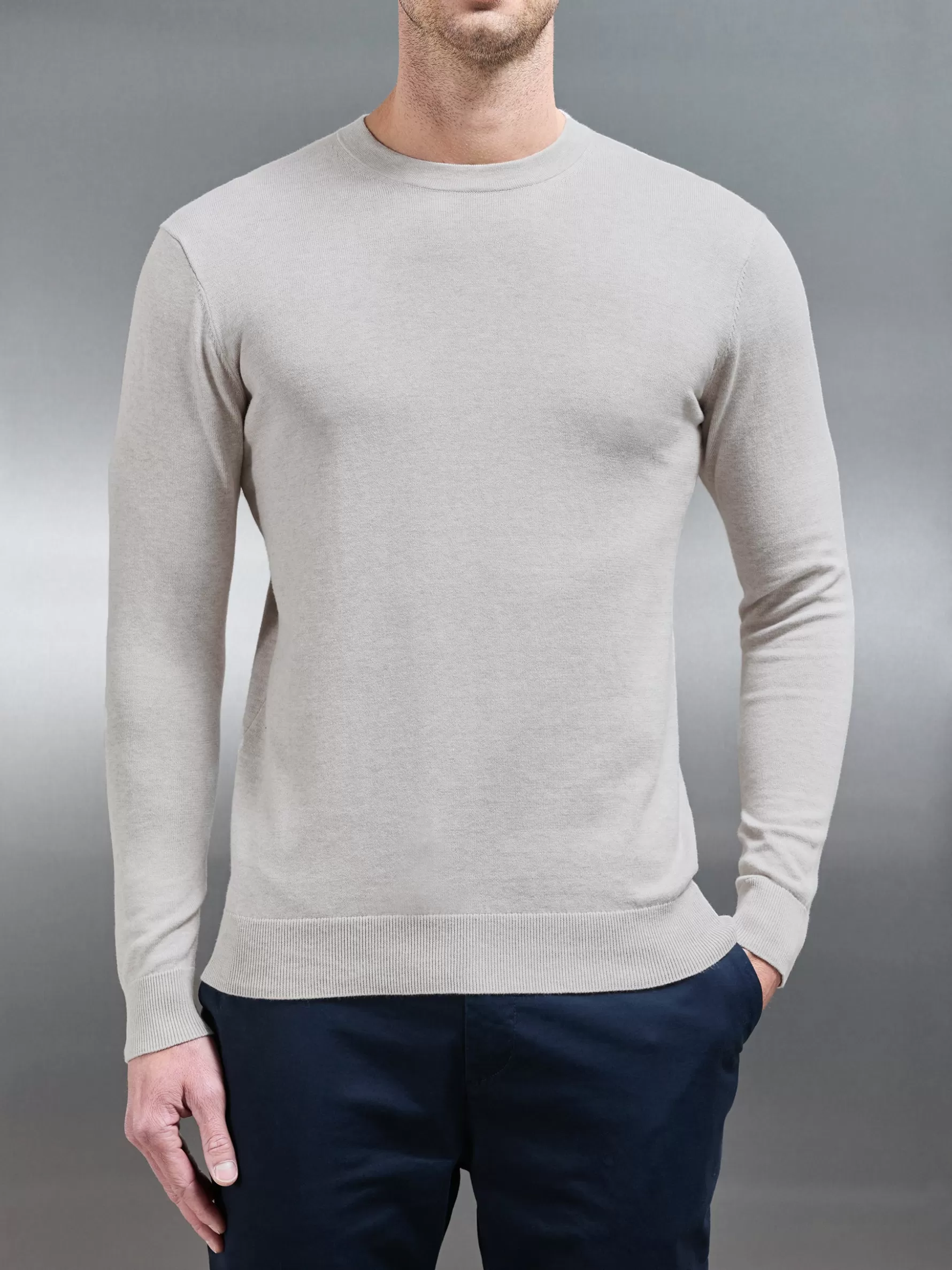 ARNE Cotton Knitted Crew Neck Sweatshirt -