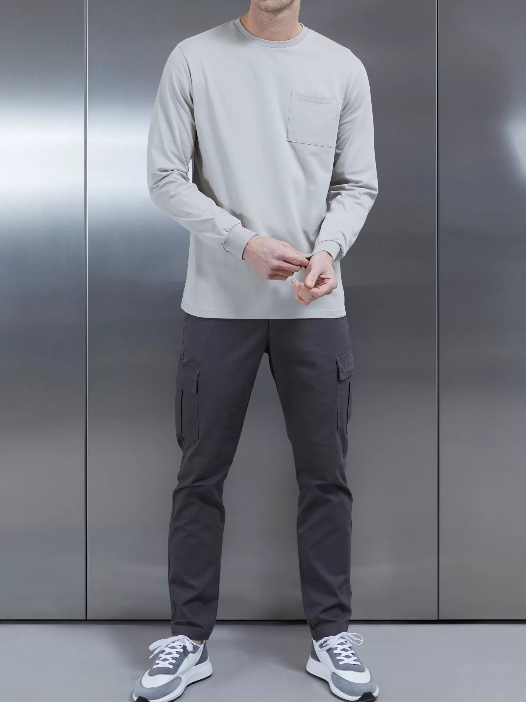 ARNE Cotton Pocket Long Sleeve T-Shirt -