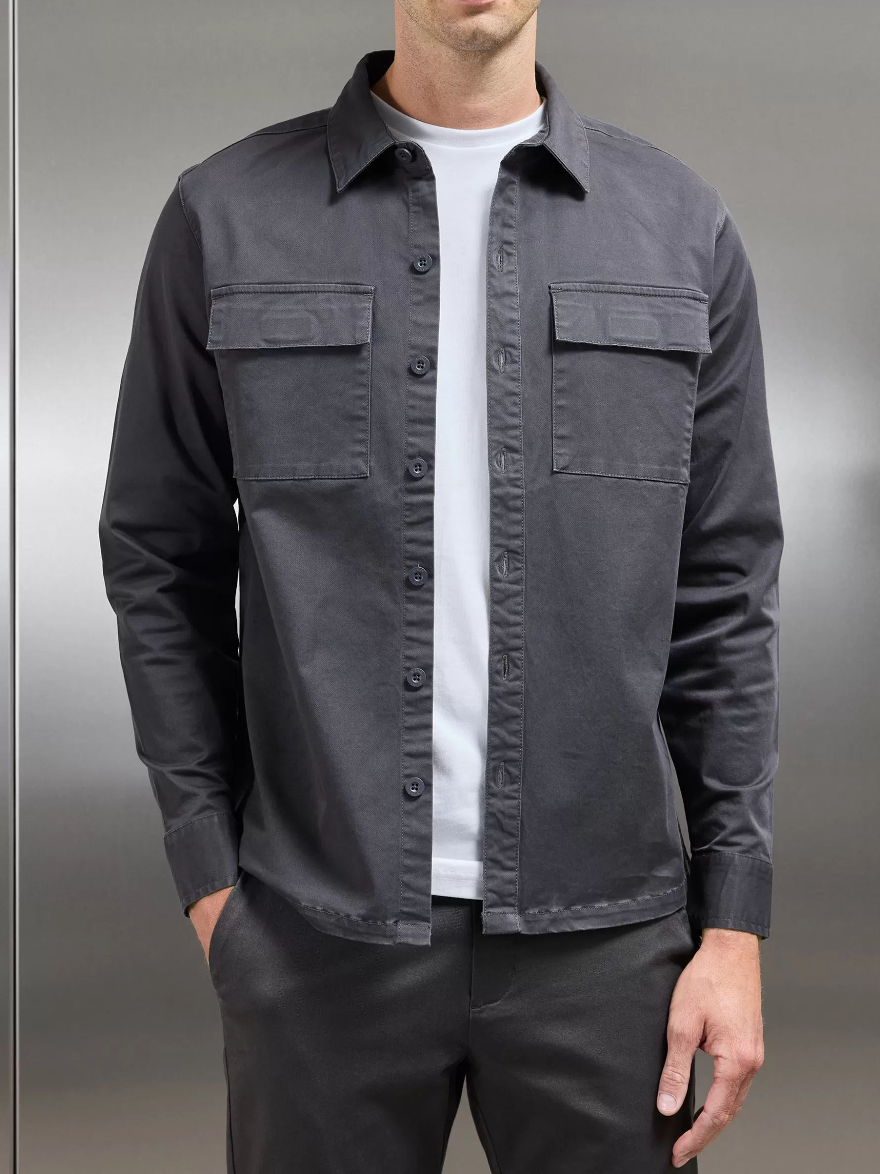 ARNE Cotton Pocket Overshirt -