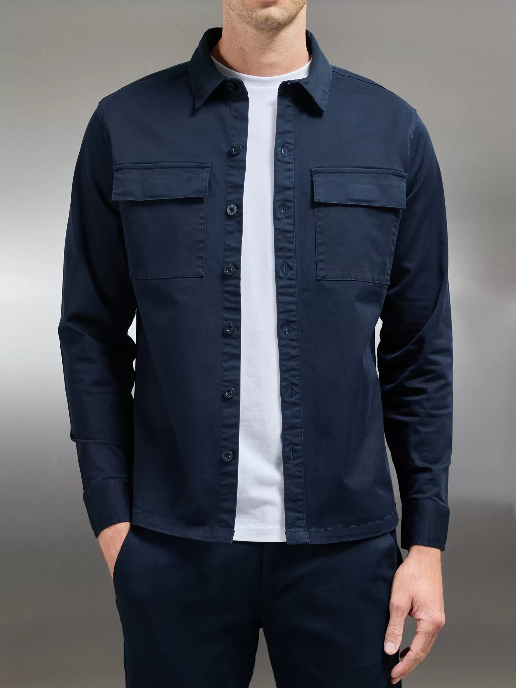 ARNE Cotton Pocket Overshirt -