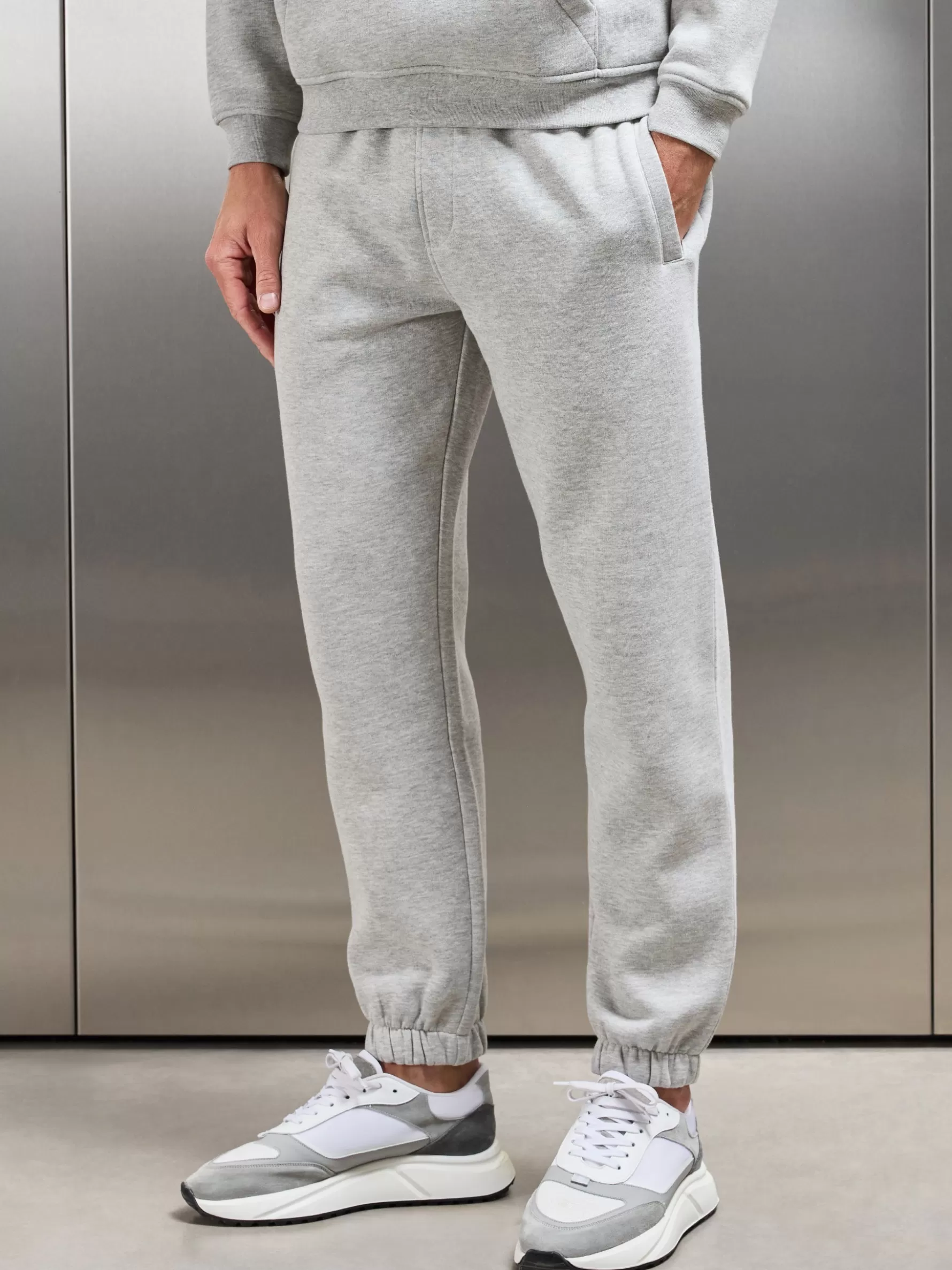 ARNE Essential Relaxed Fit Cuffed Jogger - Marl Grey