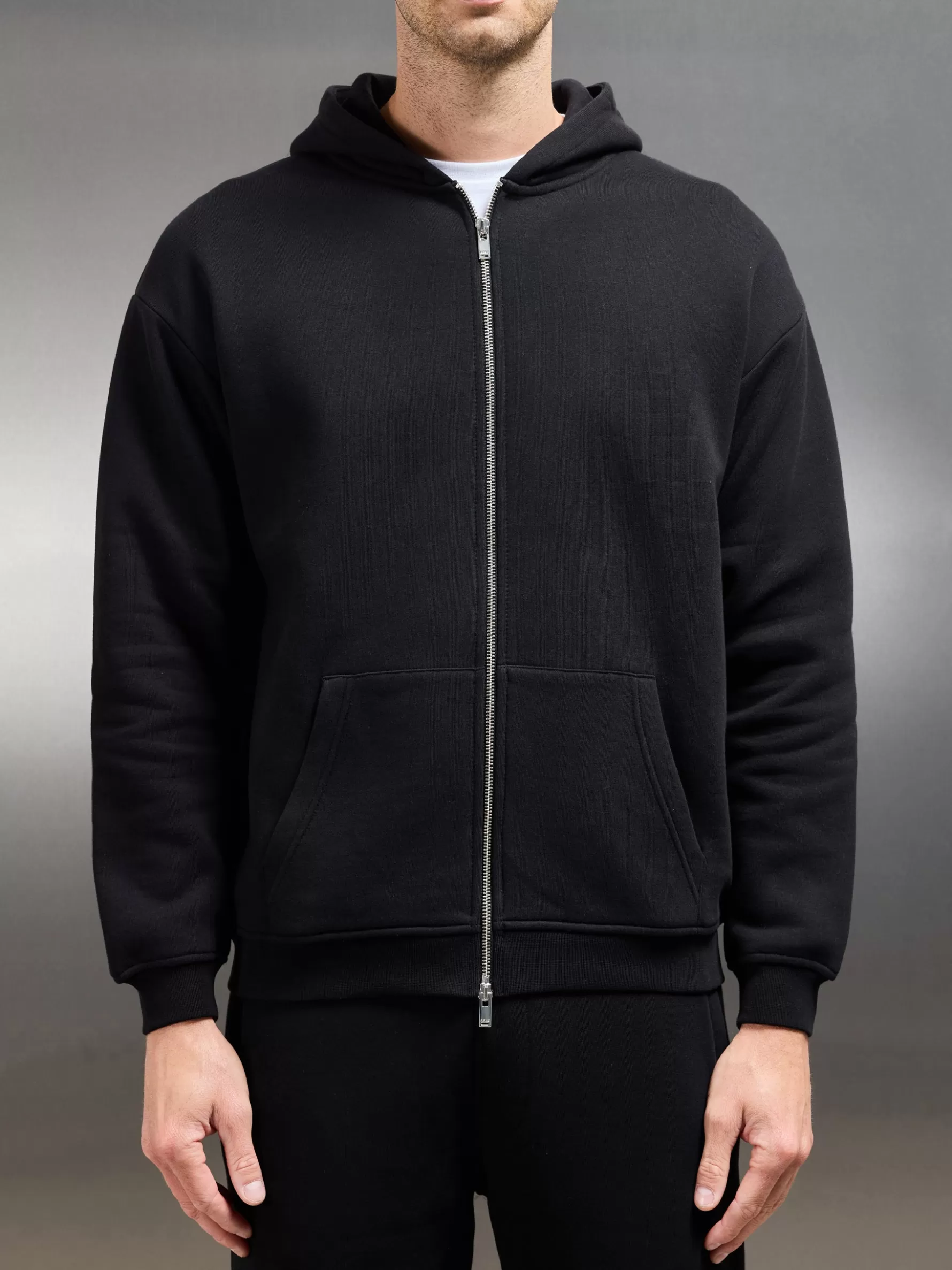 ARNE Essential Relaxed Fit Zip Through Hoodie -