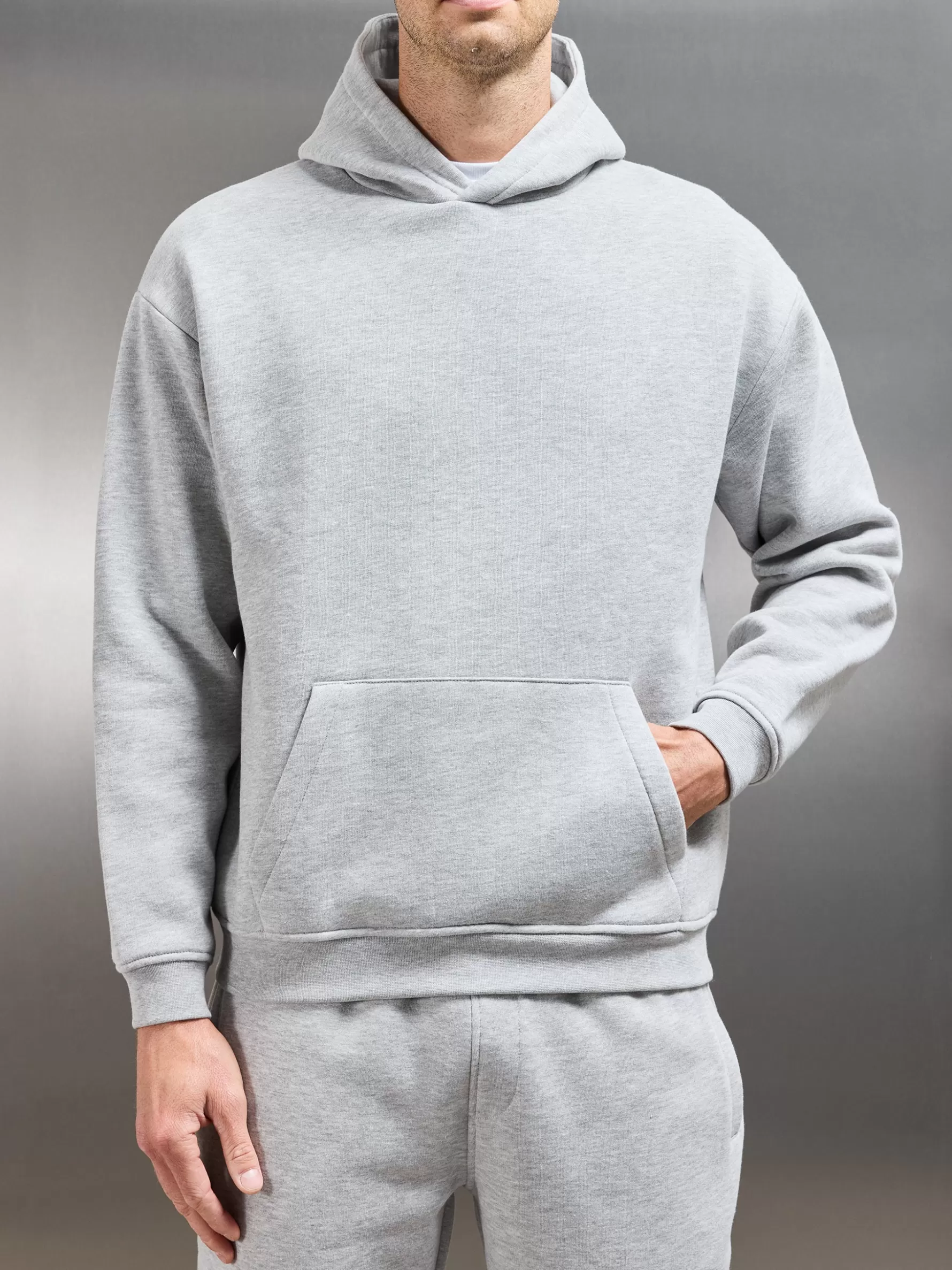 ARNE Essential Relaxed Hoodie - Marl Grey