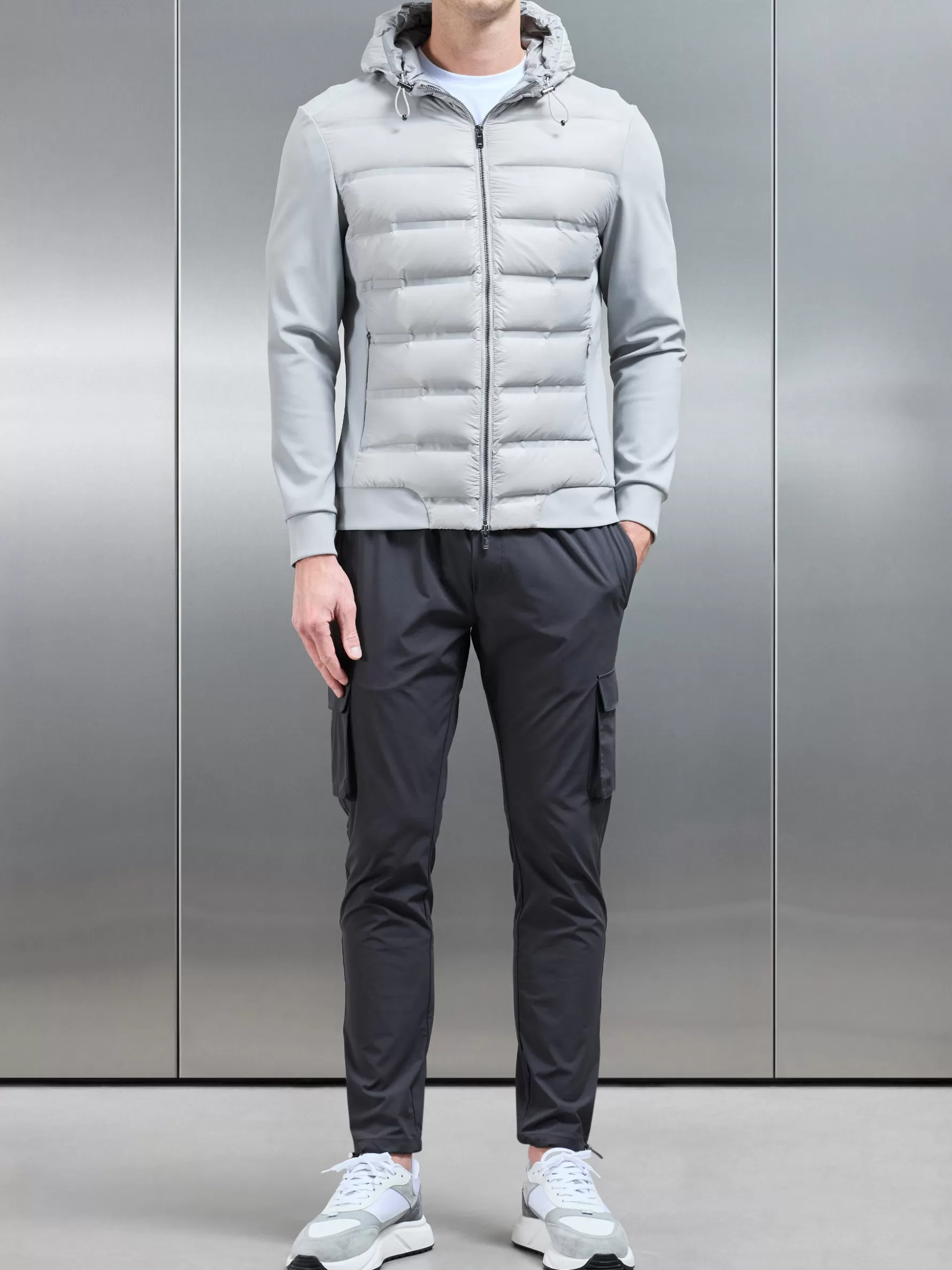 ARNE Hybrid Puffer Jacket - Mid Grey