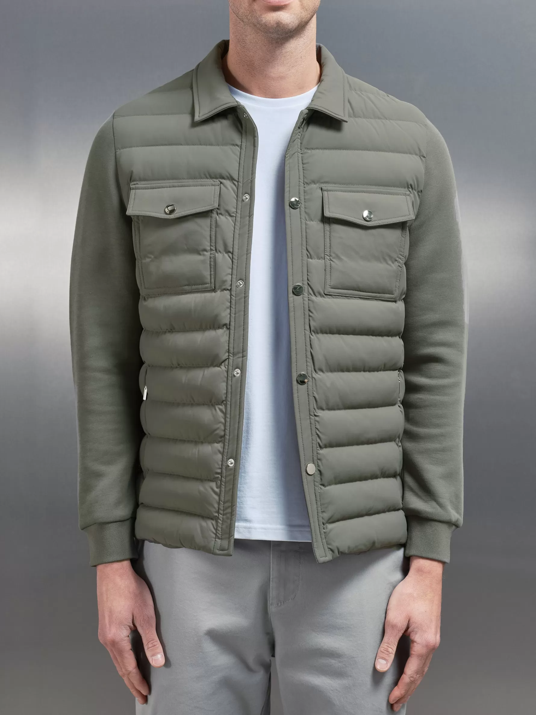 ARNE Hybrid Quilted Overshirt - Green