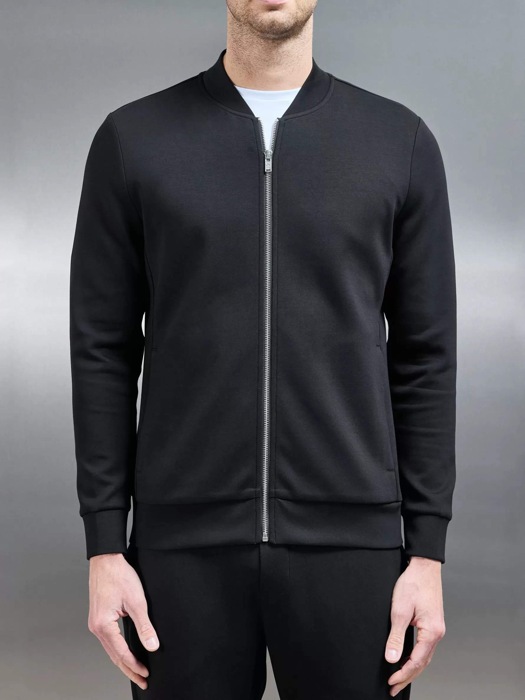 ARNE Interlock Jersey Bomber Jacket -