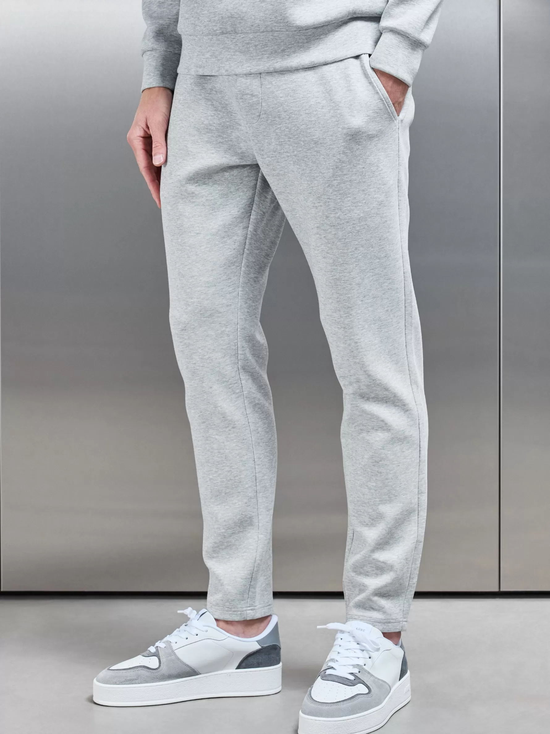 ARNE Interlock Jersey Essential Jogger - Marl Grey