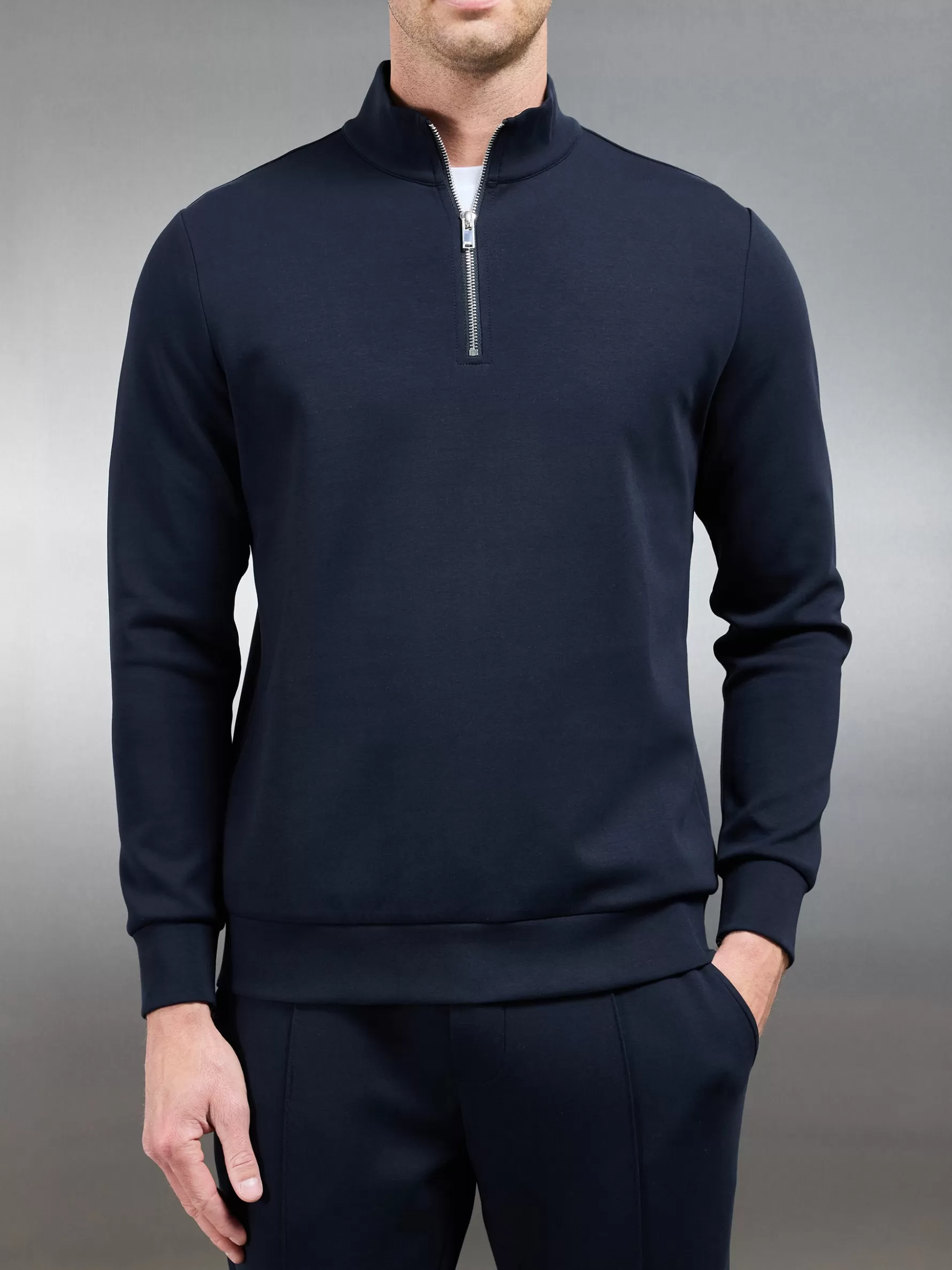 ARNE Interlock Jersey Half Zip -