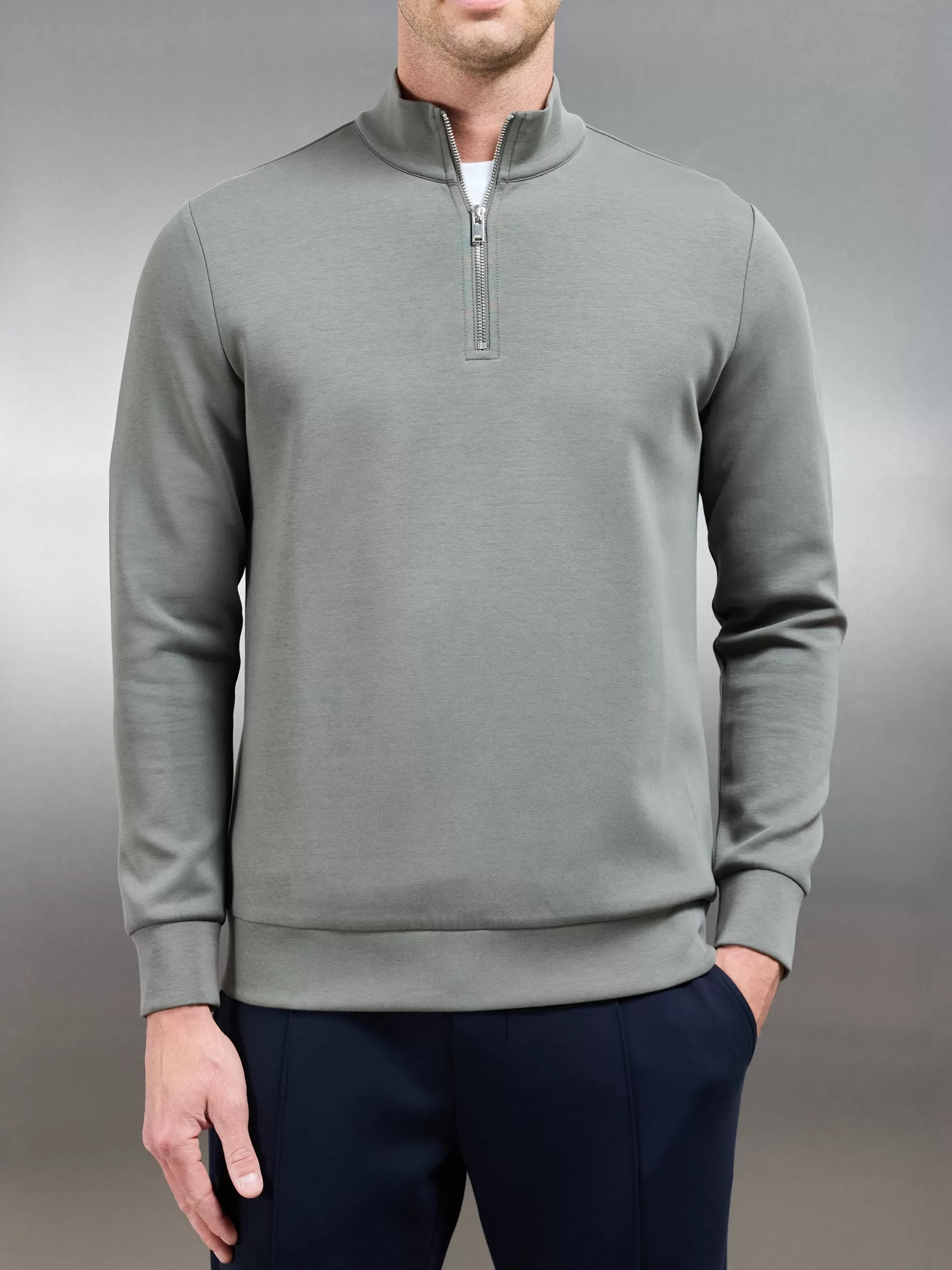 ARNE Interlock Jersey Half Zip -