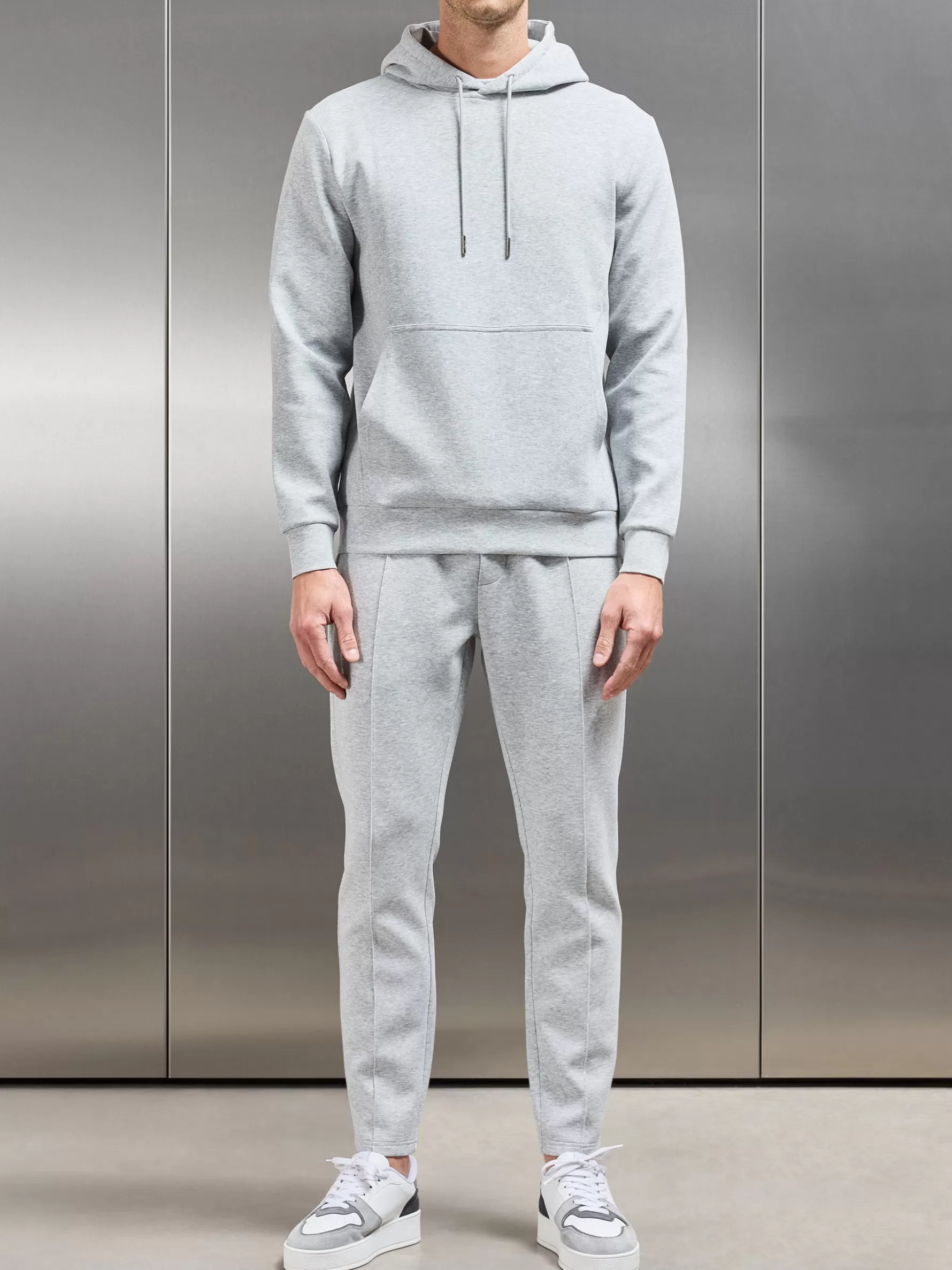 ARNE Interlock Jersey Tapered Jogger - Marl Grey