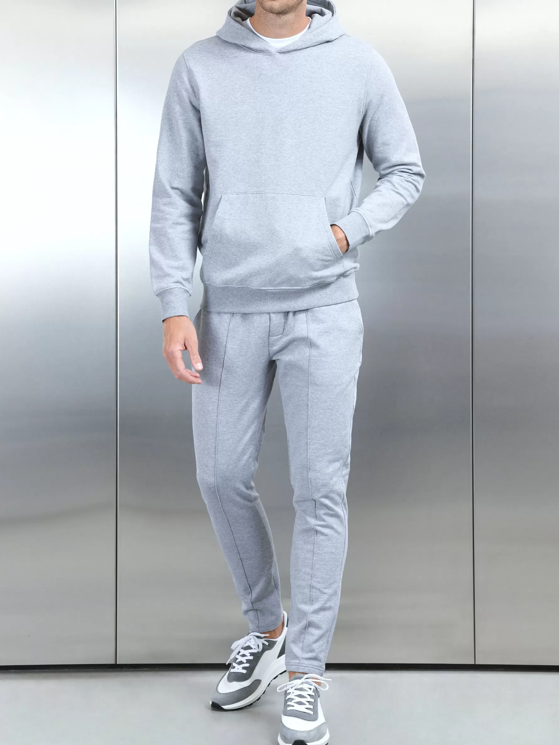 ARNE Jersey Hoodie - Marl Grey