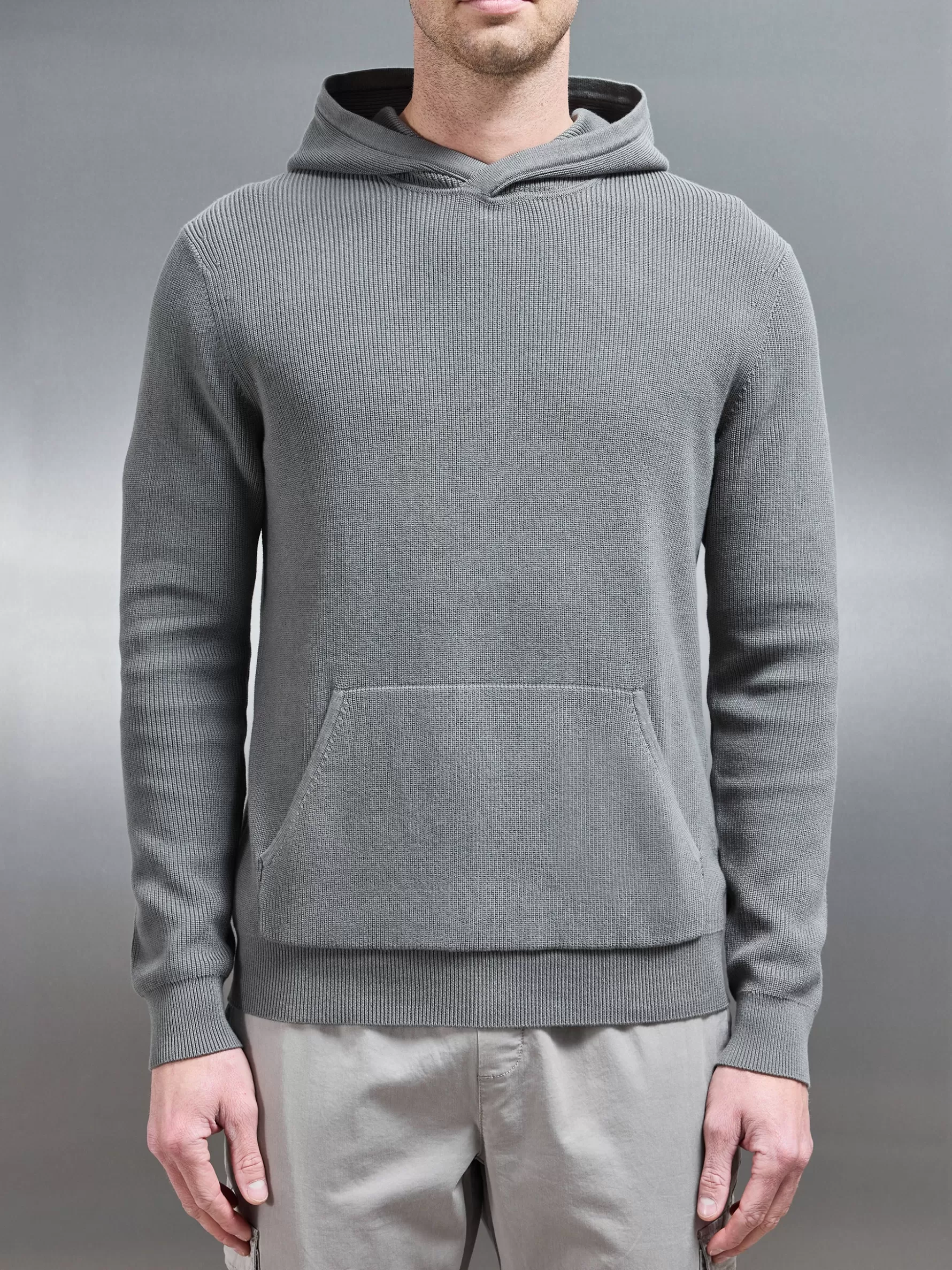 ARNE Knitted Ribbed Hoodie -