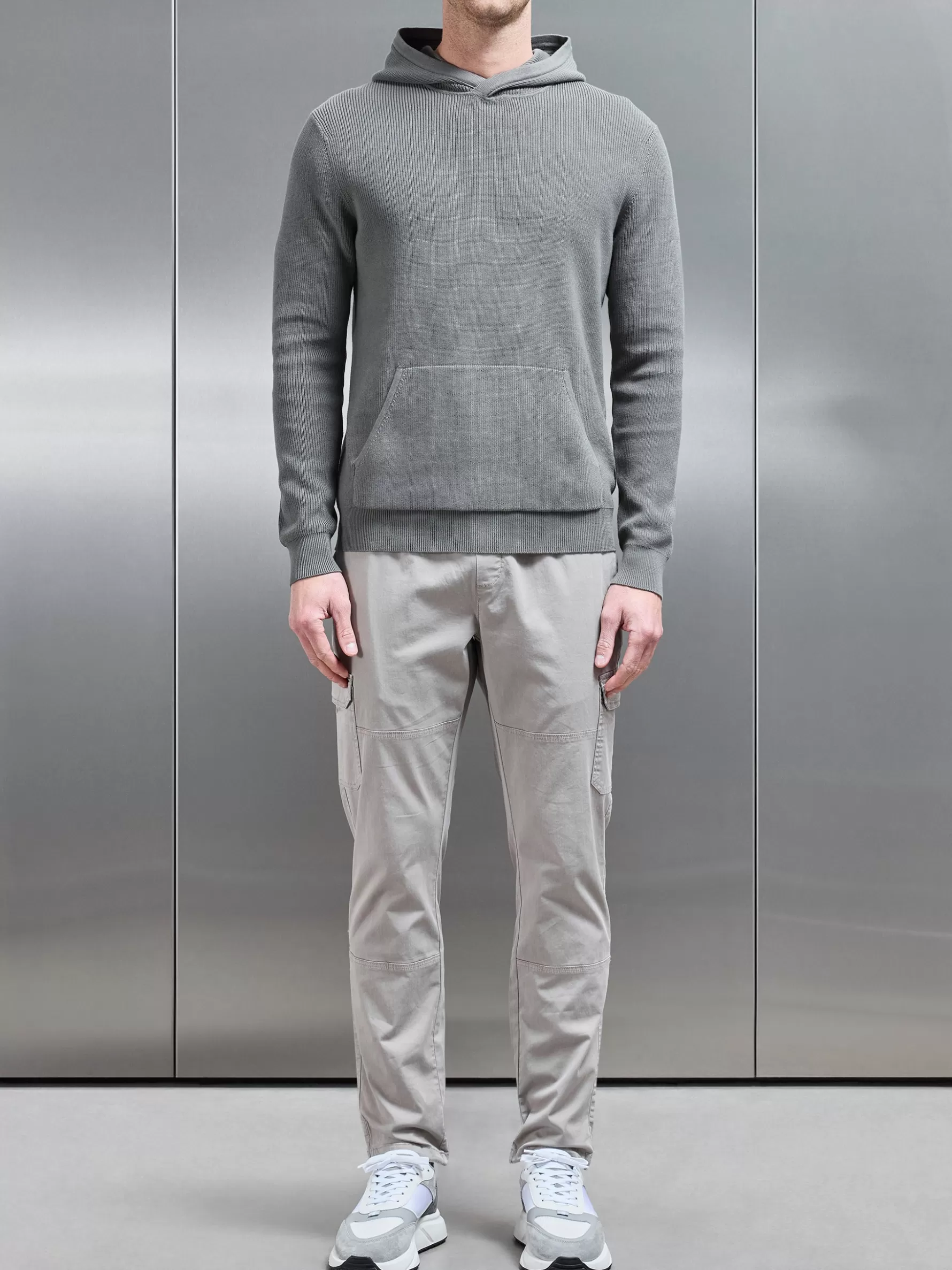 ARNE Knitted Ribbed Hoodie -