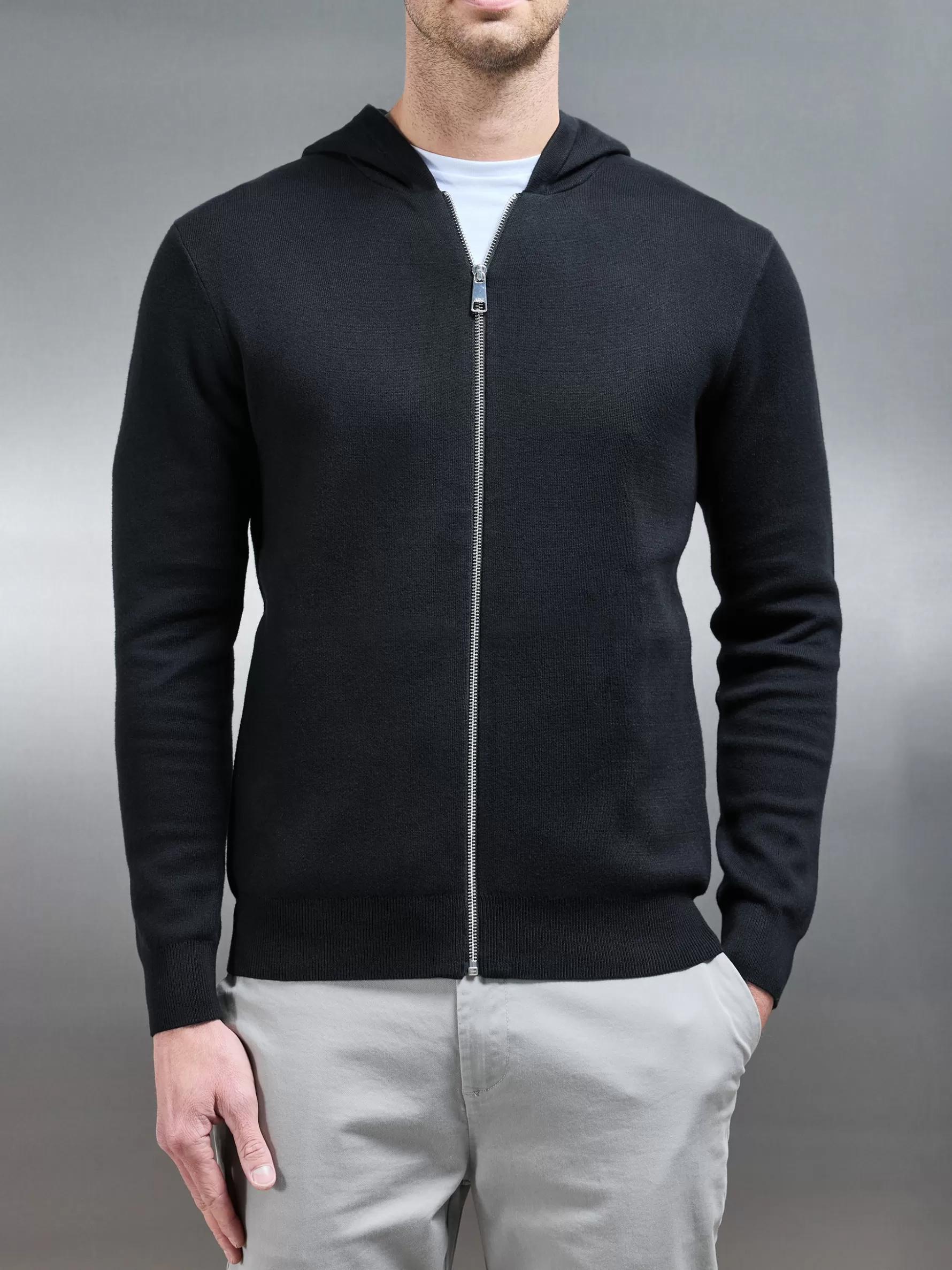 ARNE Knitted Zip Through Hoodie -