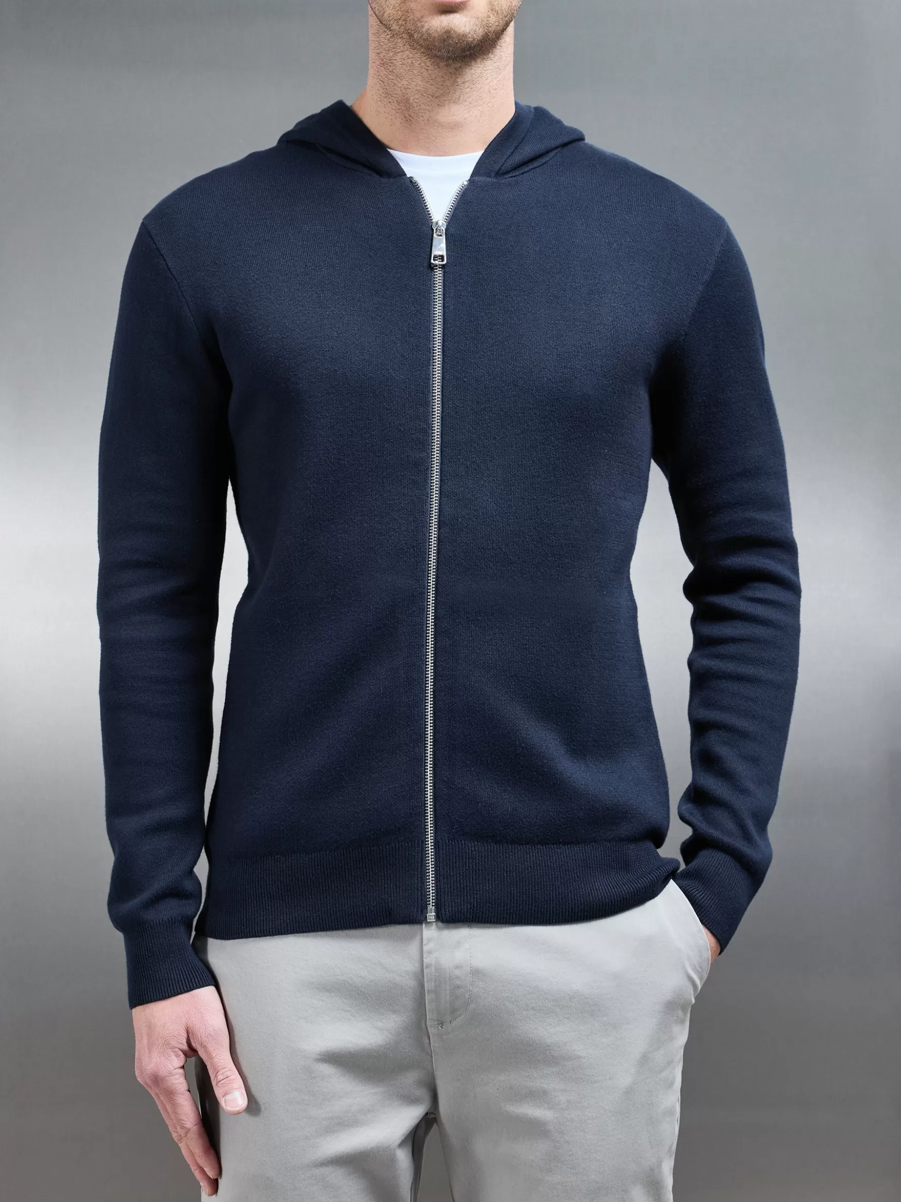 ARNE Knitted Zip Through Hoodie -