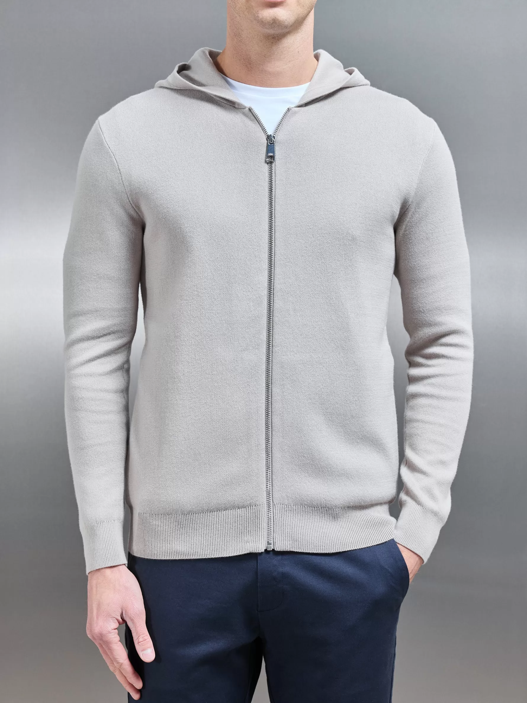 ARNE Knitted Zip Through Hoodie -