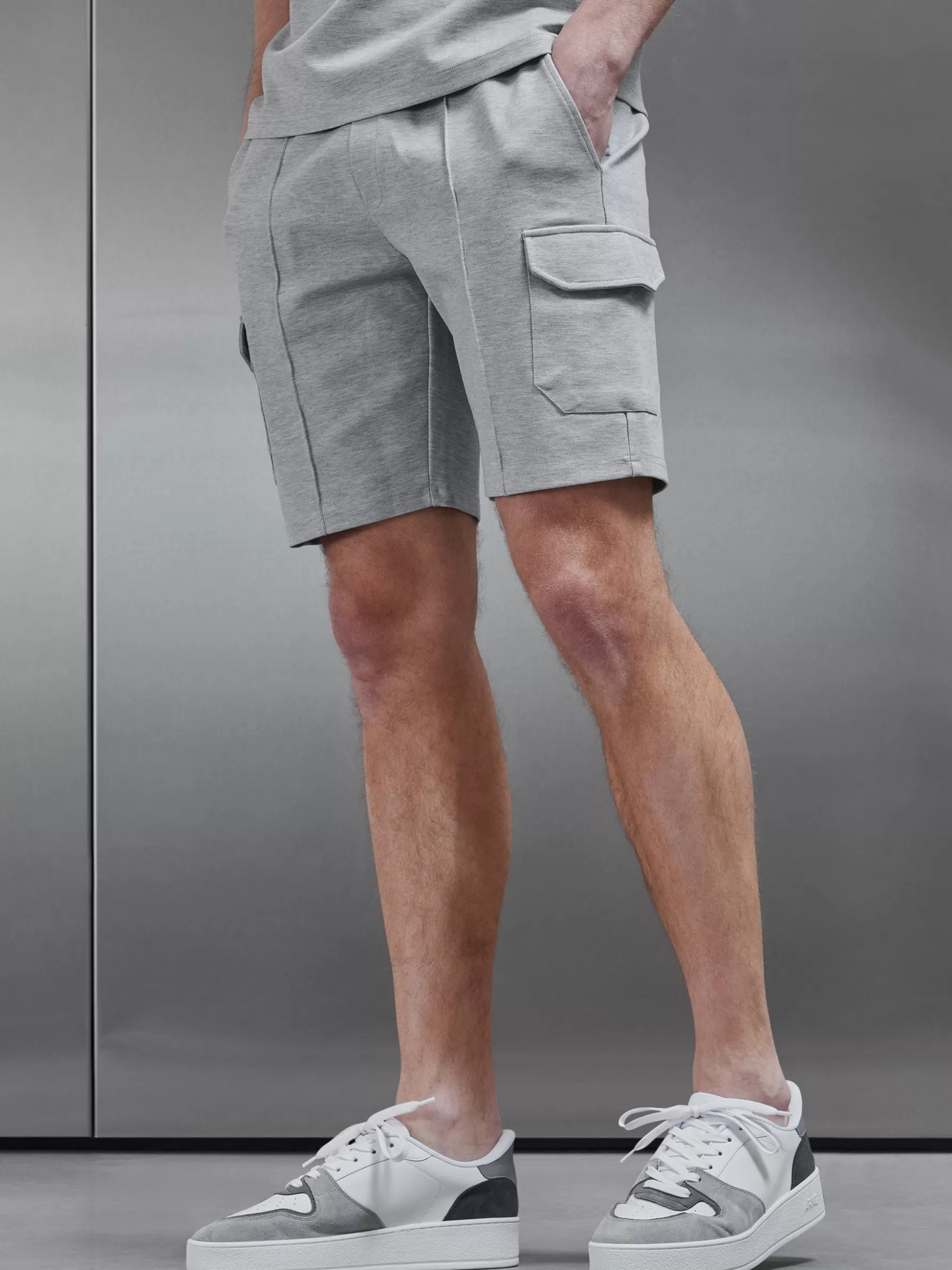 ARNE Luxe Cargo Short - Marl Grey