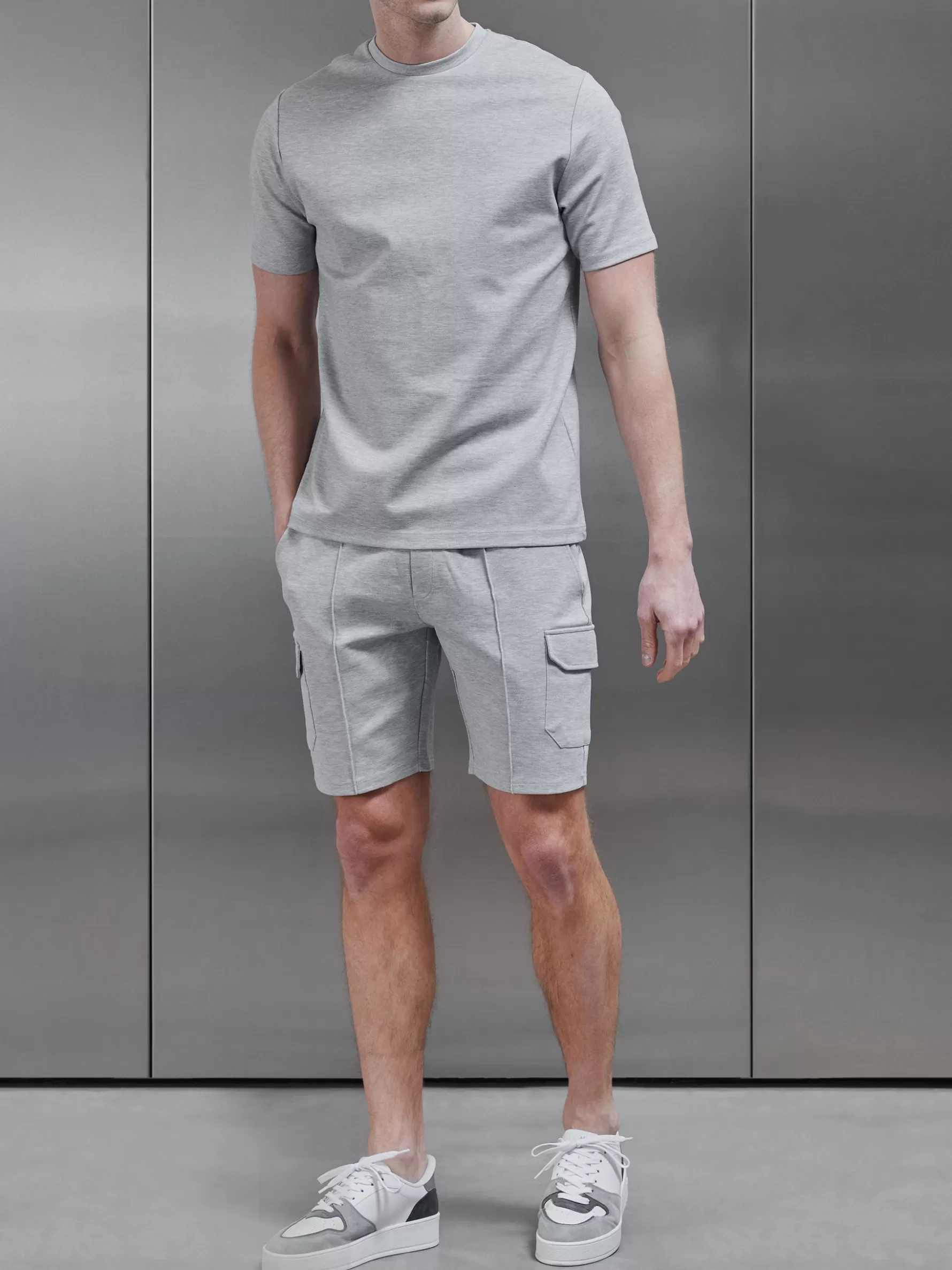 ARNE Luxe Cargo Short - Marl Grey