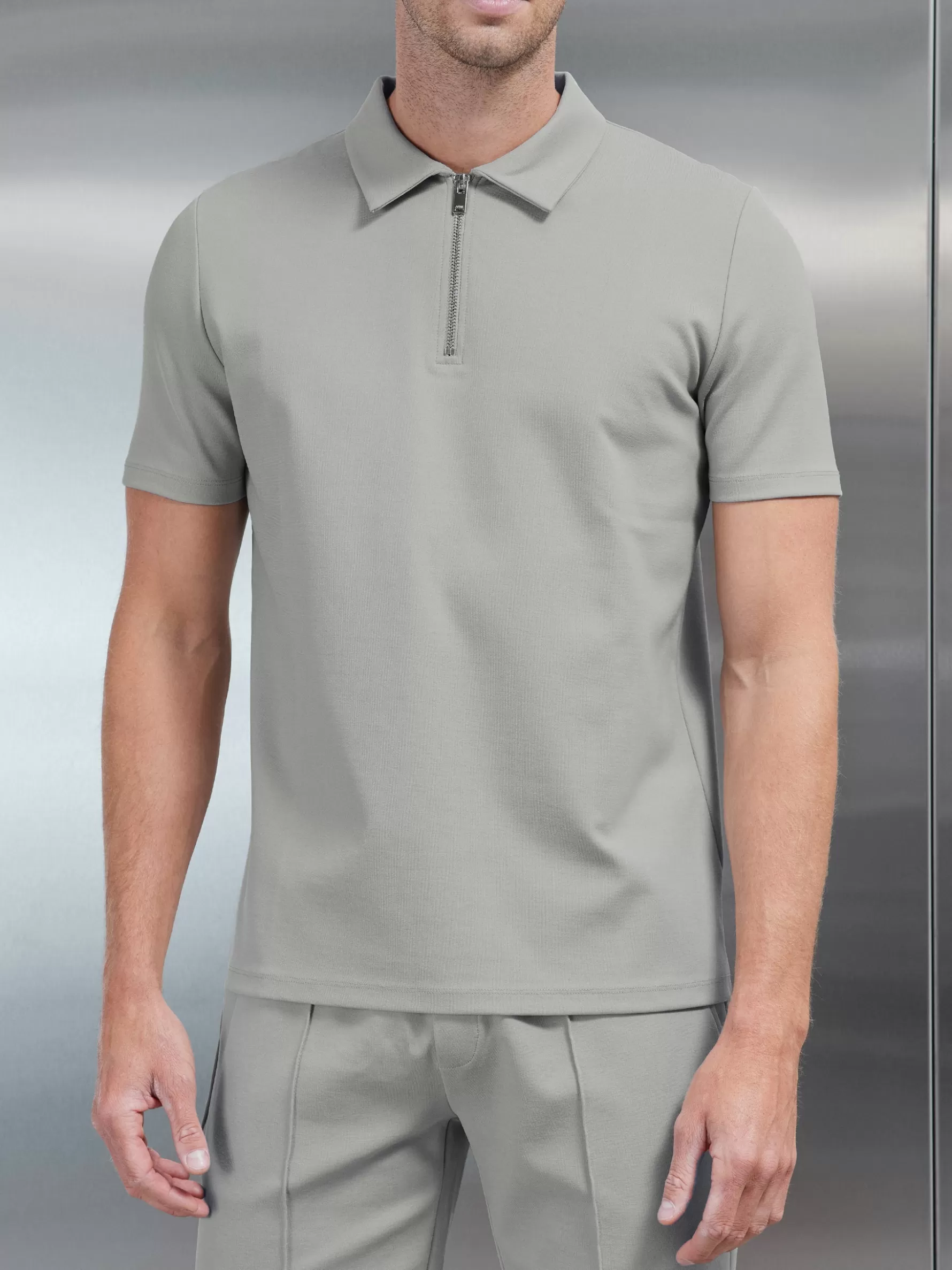 ARNE Luxe Half Zip Polo Shirt -