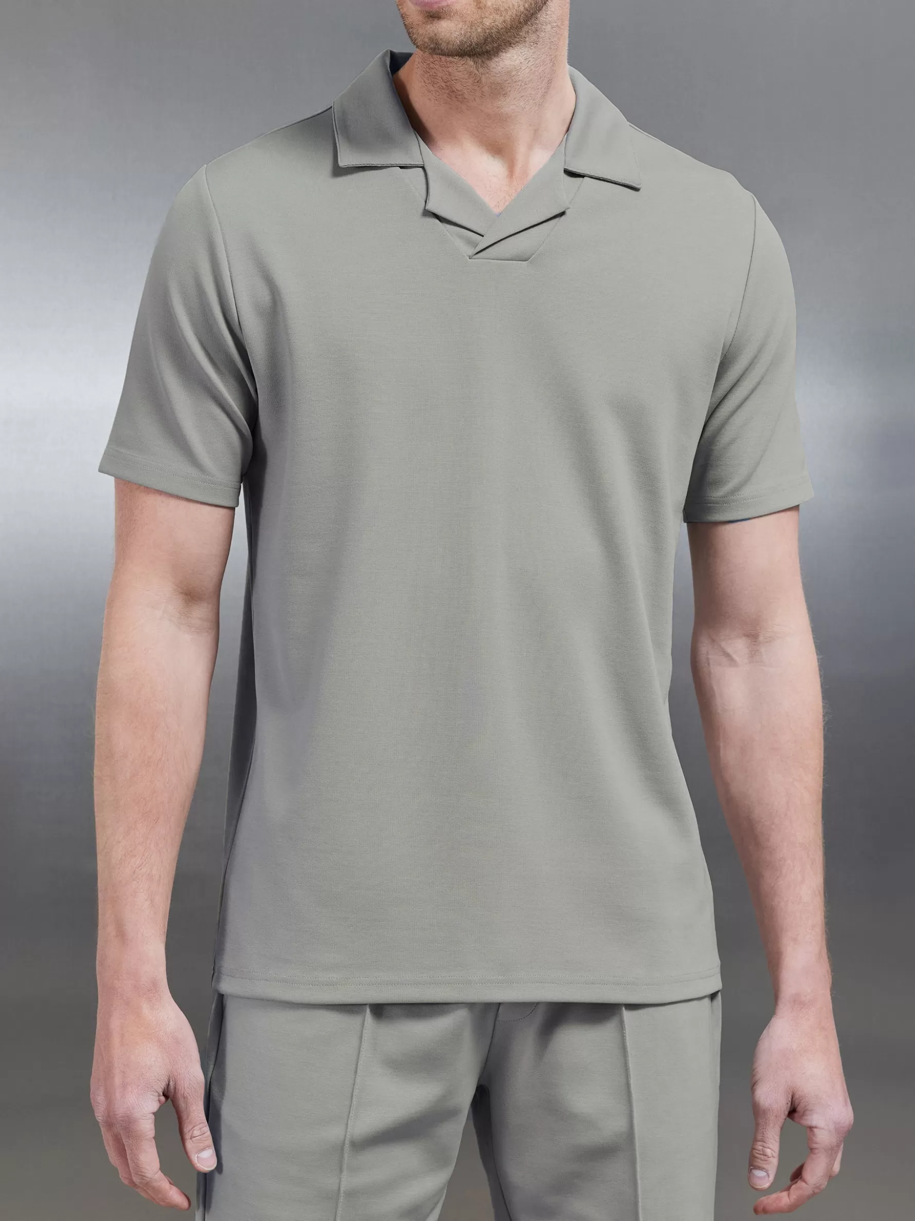 ARNE Luxe Revere Collar Polo Shirt -