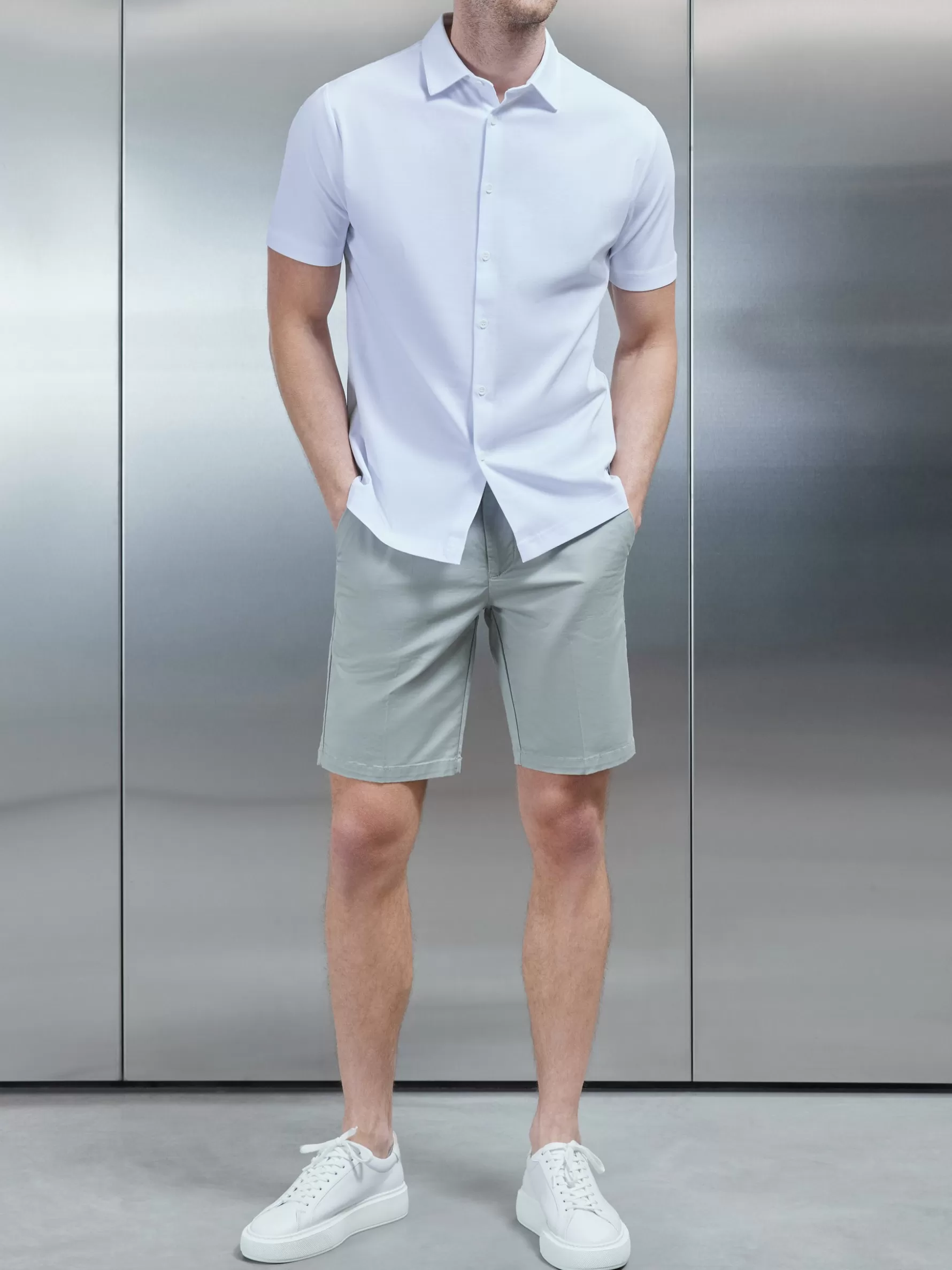 ARNE Mercerised Cotton Short Sleeve Shirt -