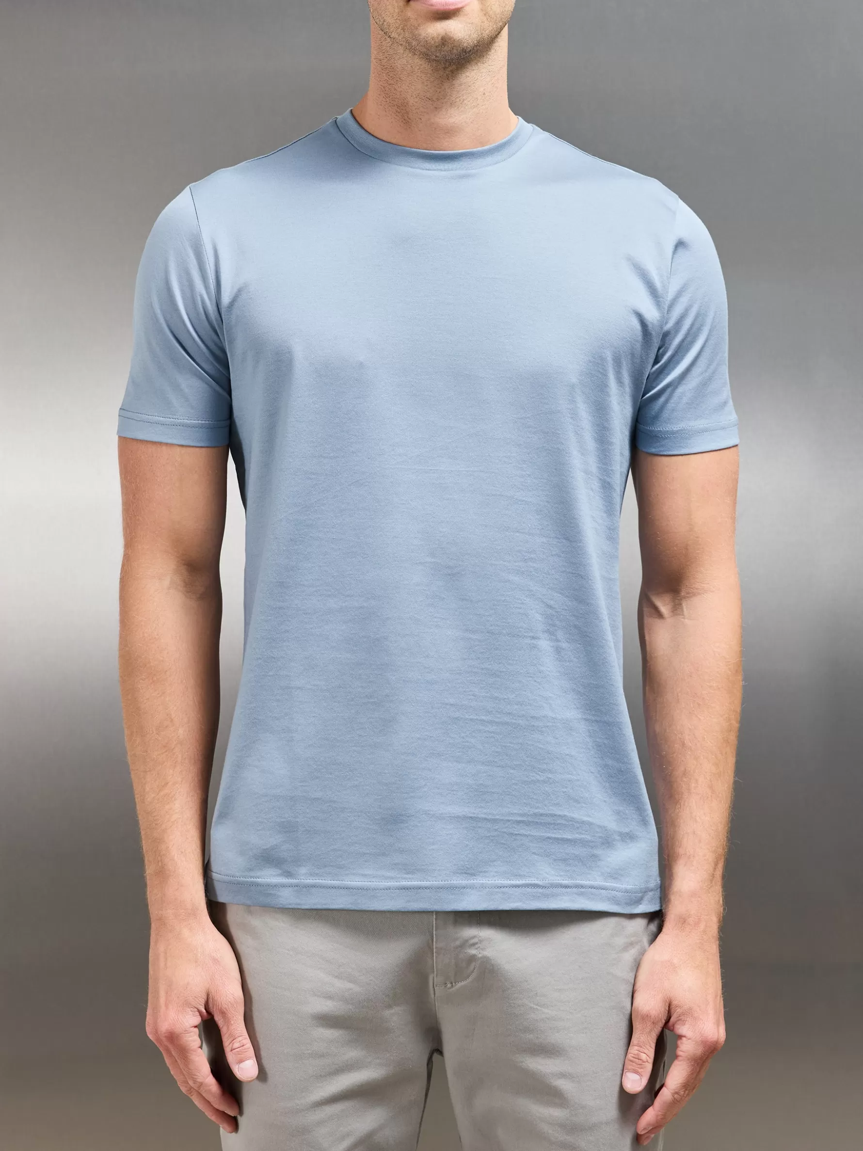 ARNE Mercerised Cotton T-shirt - Light Blue