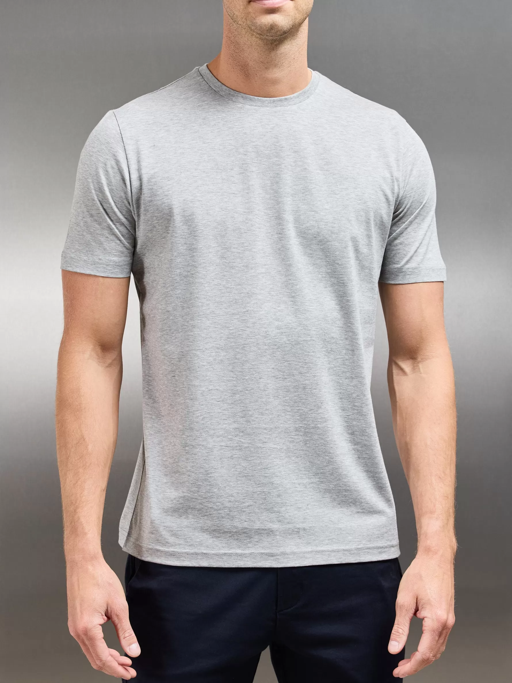 ARNE Mercerised Cotton T-shirt - Marl Grey