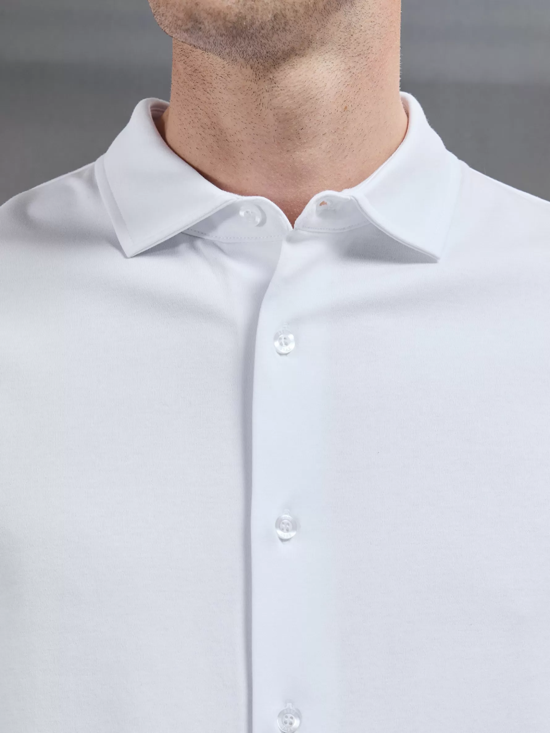 ARNE Mercerised Interlock Short Sleeve Button Through Shirt -