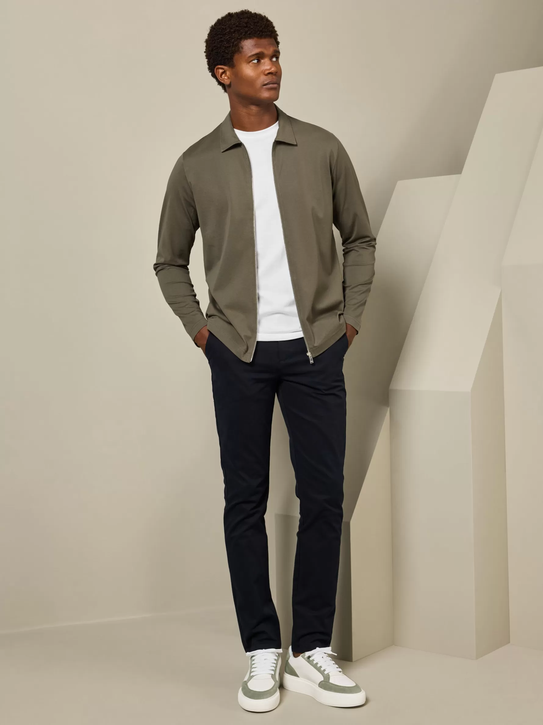 ARNE Mercerised Pique Zip Through Jacket -