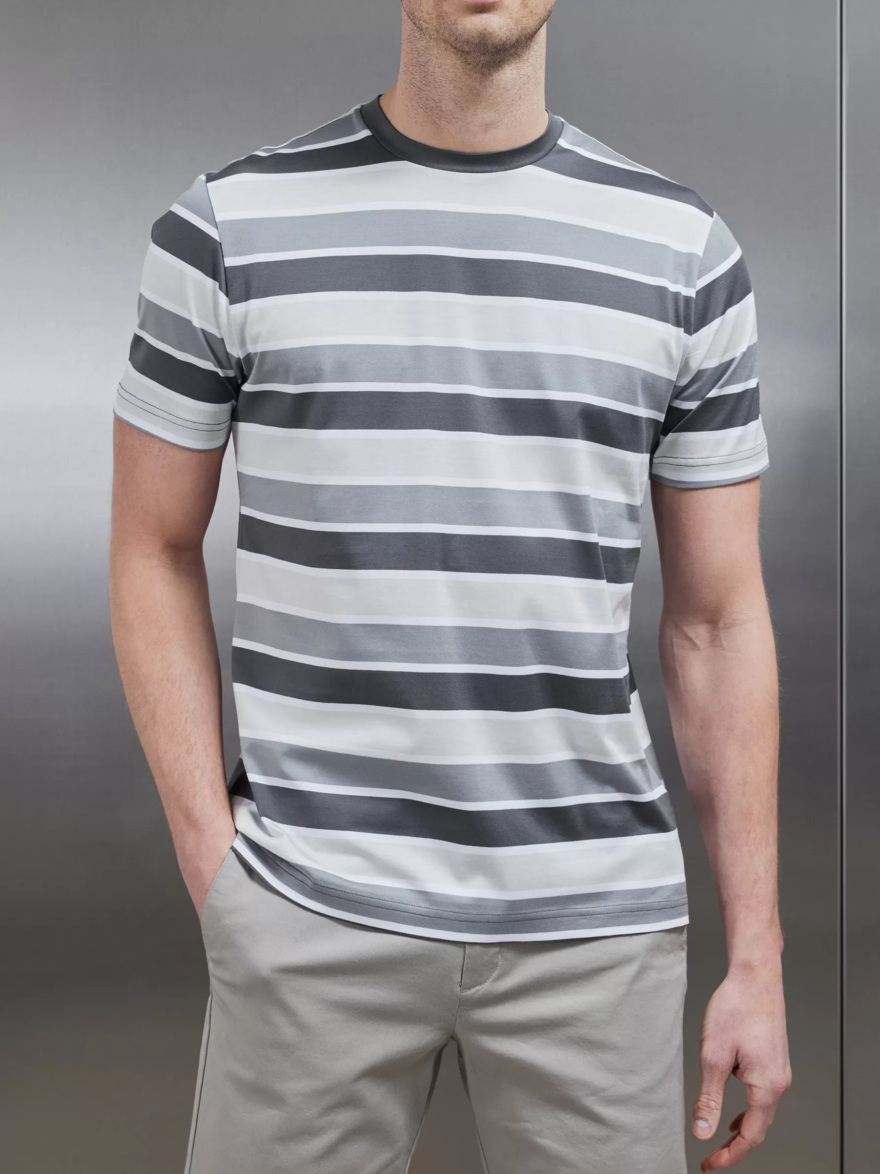 ARNE Mercerised Striped T-Shirt -