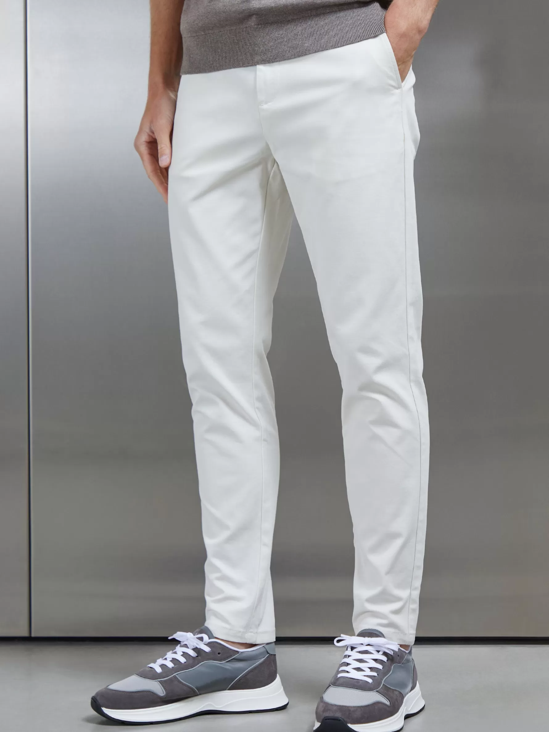 ARNE Mid Weight Tailored Chino Trouser - Off White