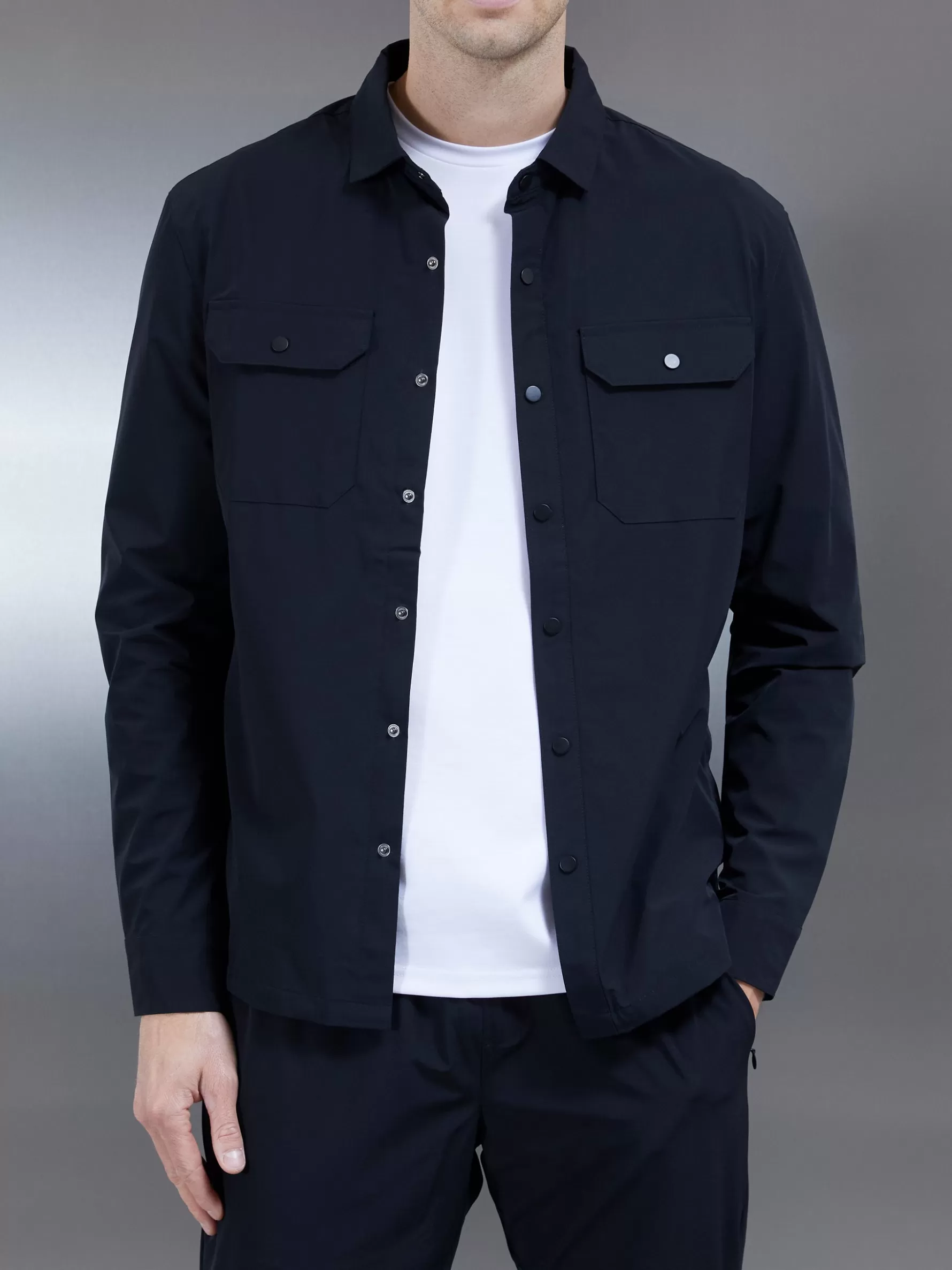 ARNE Nylon Popper Overshirt -