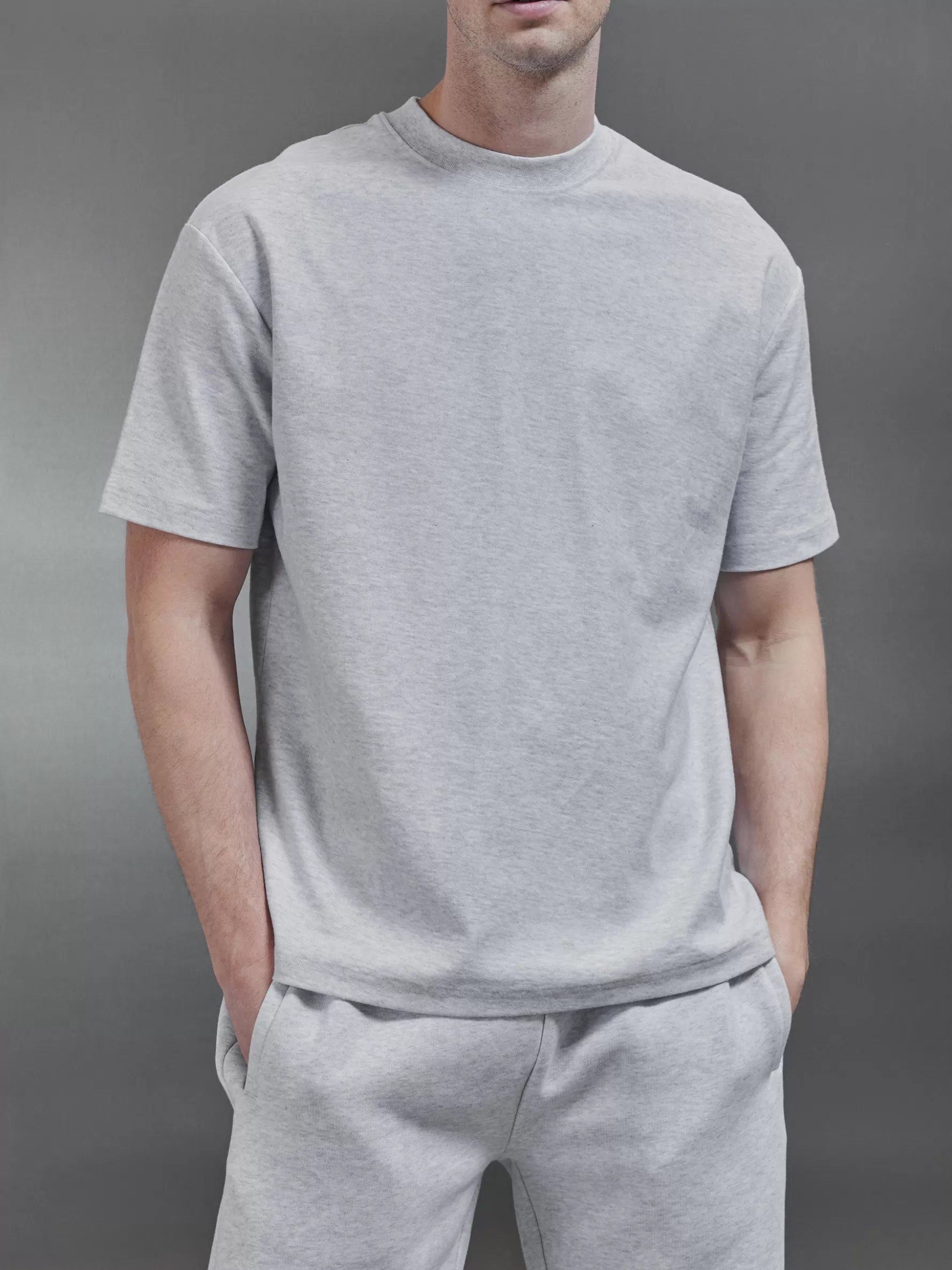 ARNE Relaxed Fit Cotton T-Shirt - Marl Grey