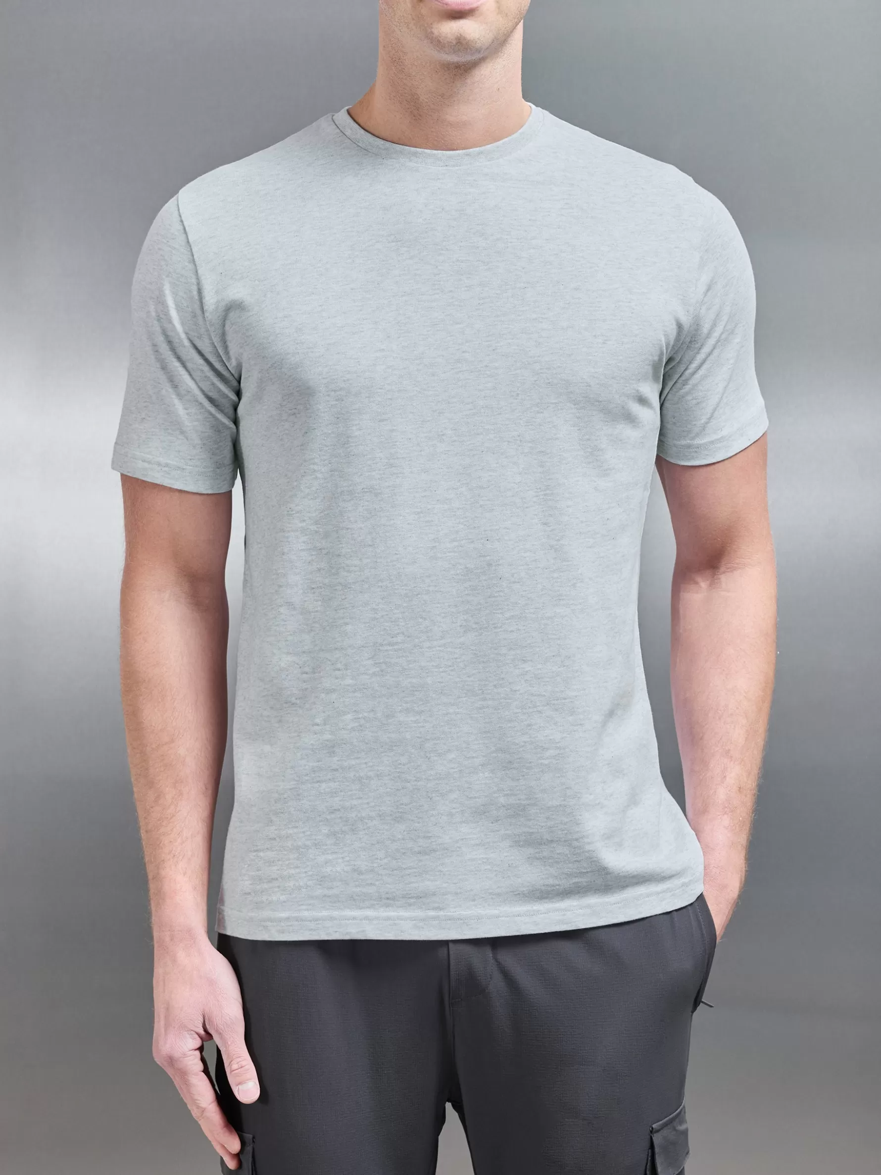 ARNE Slim Fit Cotton T-shirt - Marl Grey