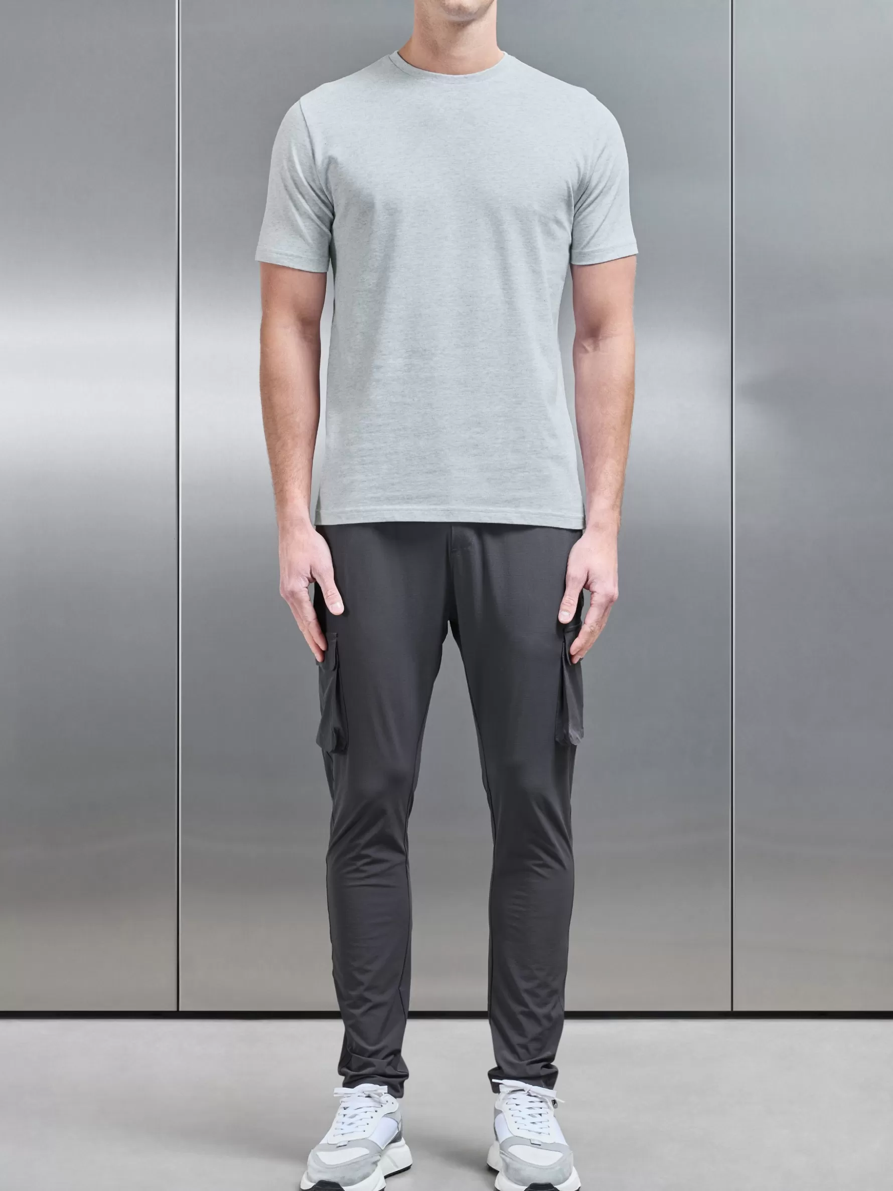 ARNE Slim Fit Cotton T-shirt - Marl Grey