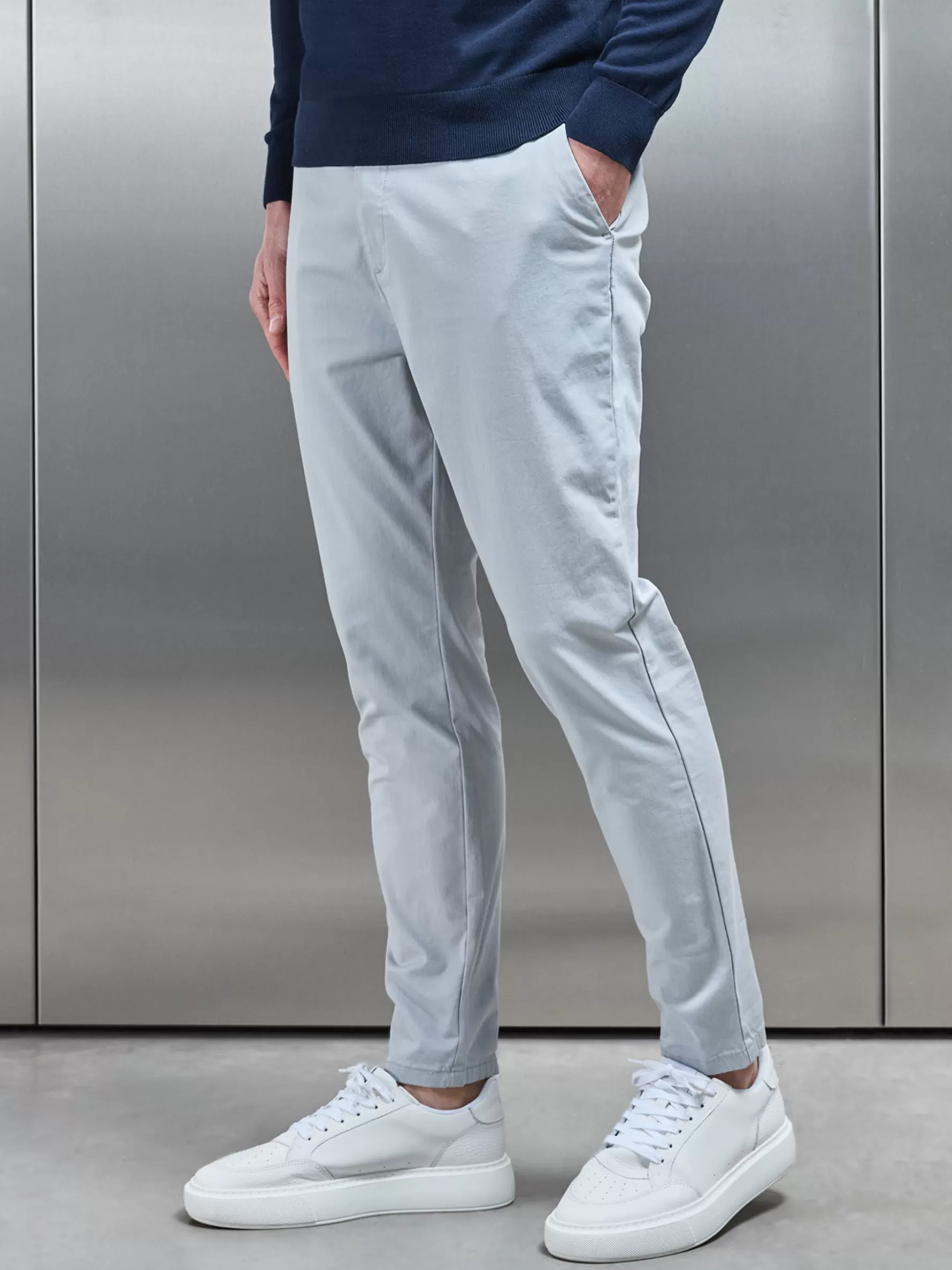 ARNE Tailored Chino Trouser - Mid Grey