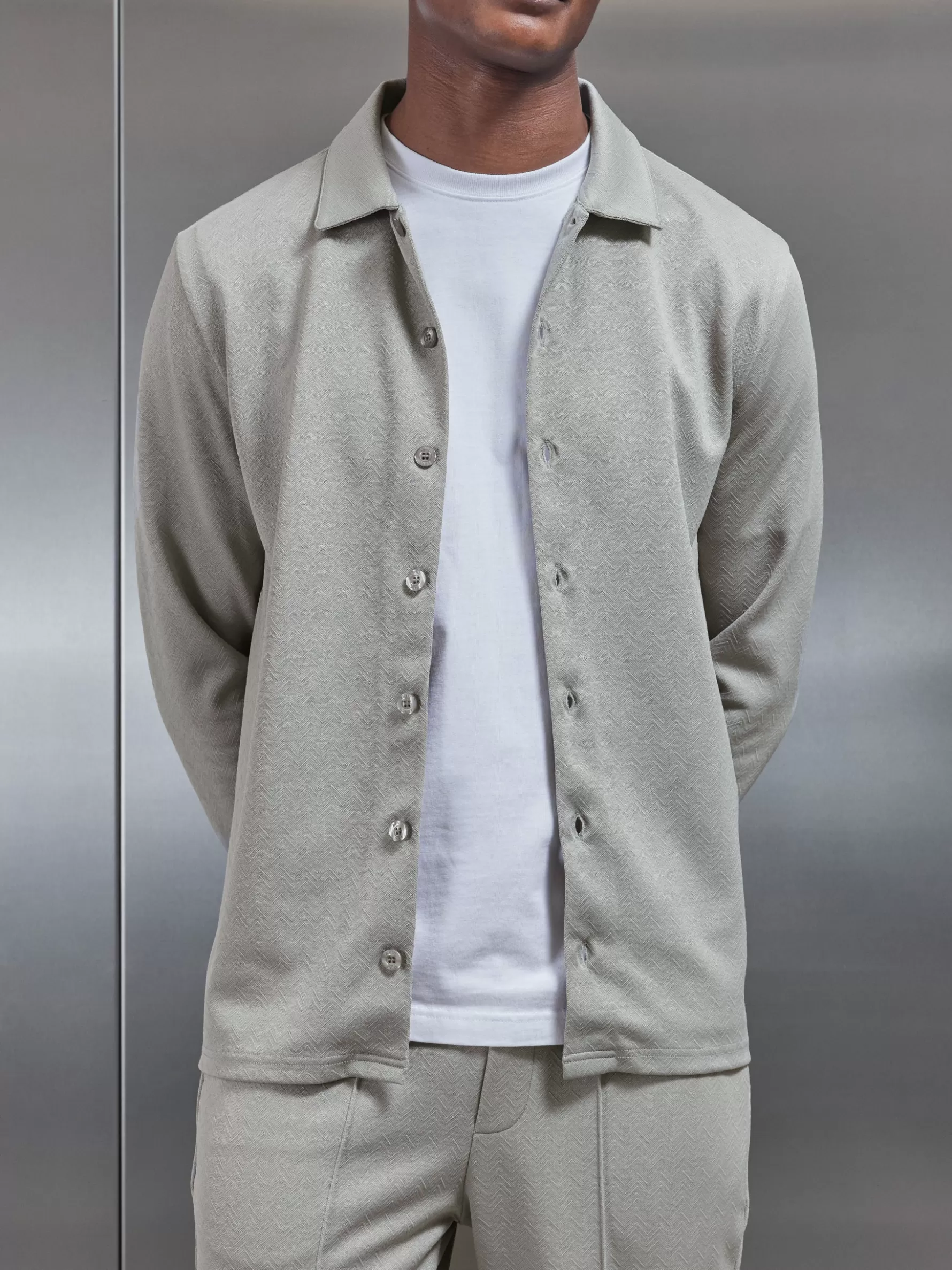 ARNE Textured Interlock Overshirt -