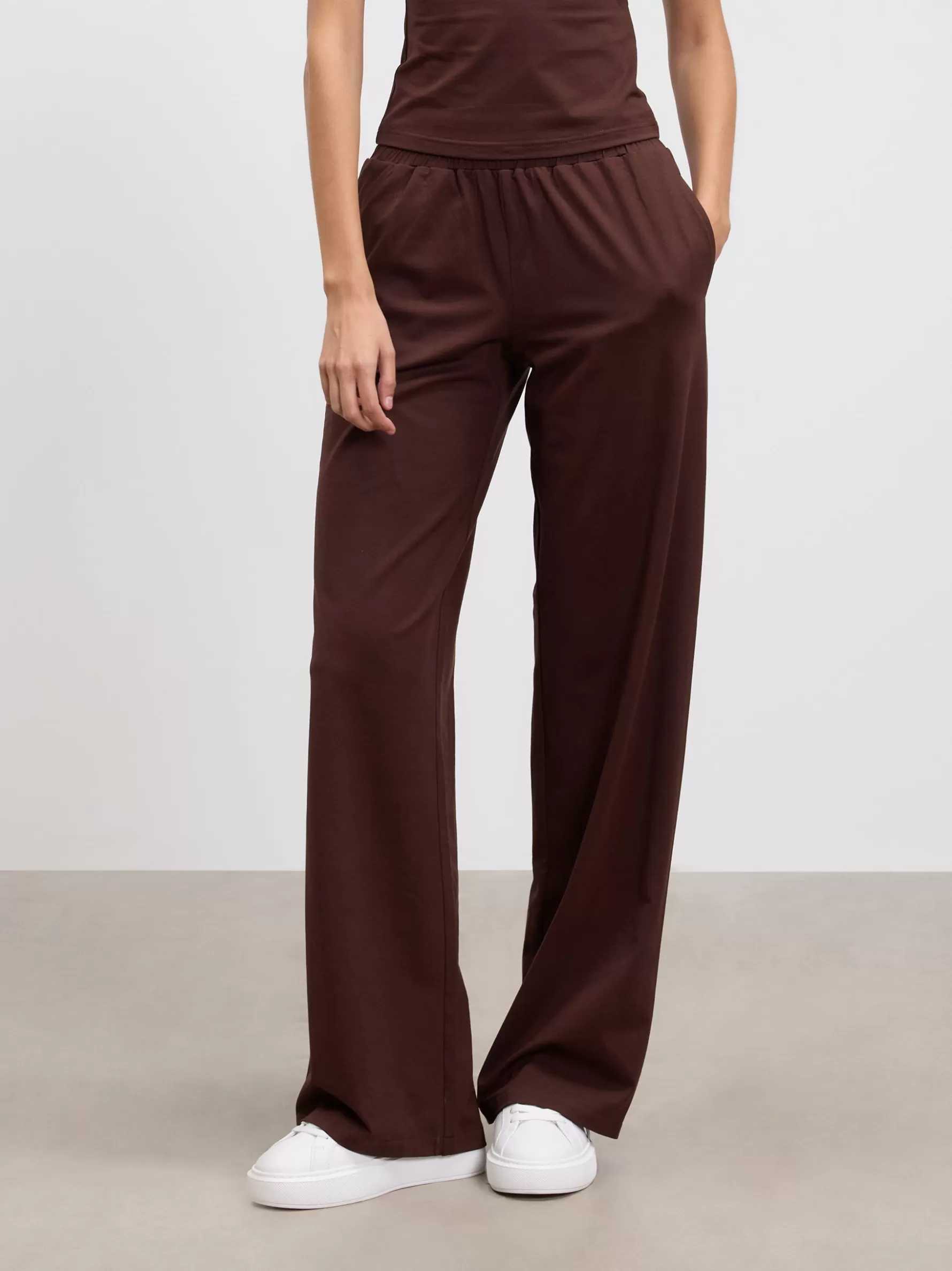 Women ARNE Womens Cotton Modal Wide Leg Pull On Trouser -