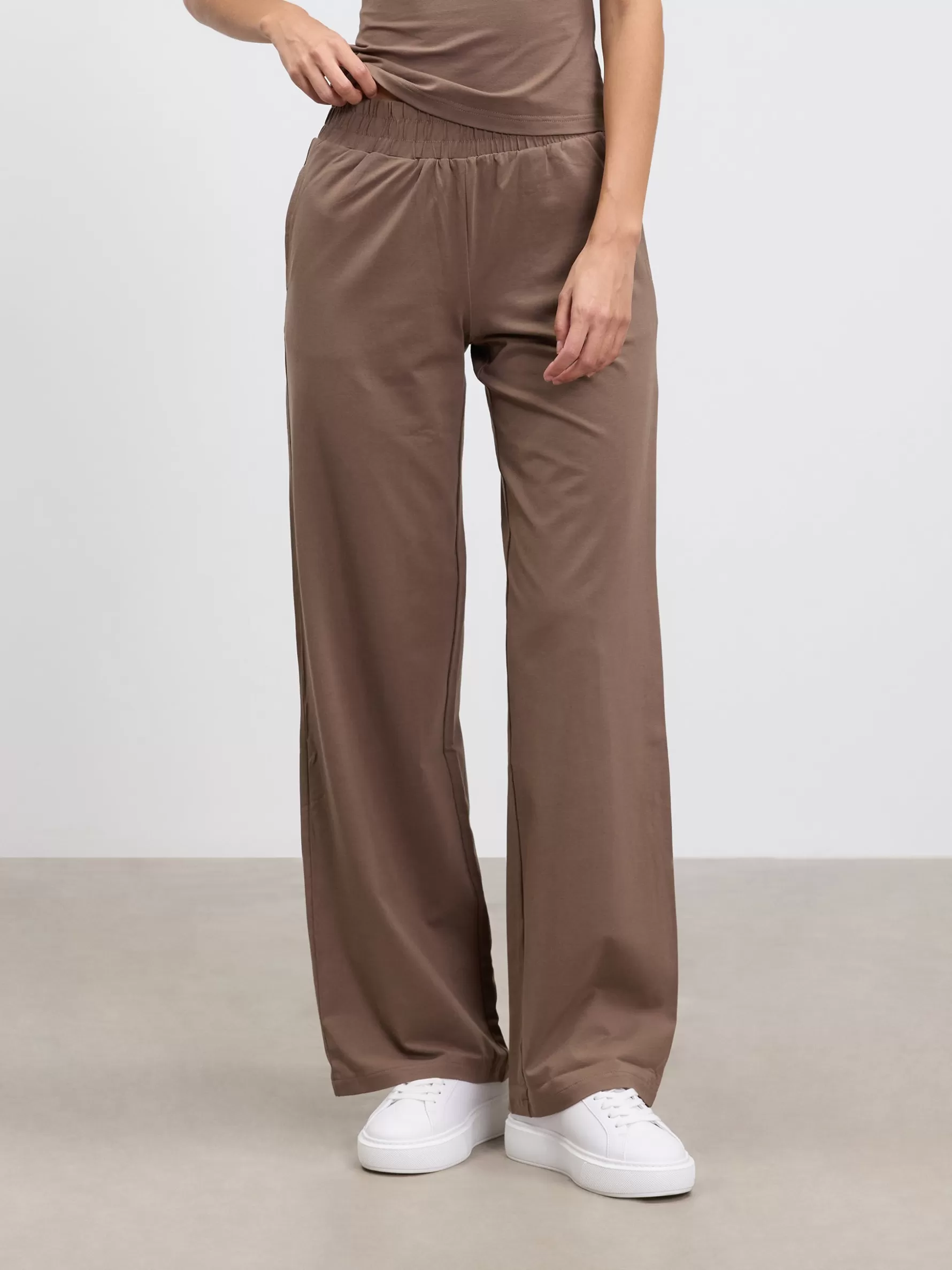 Women ARNE Womens Cotton Modal Wide Leg Pull On Trouser -