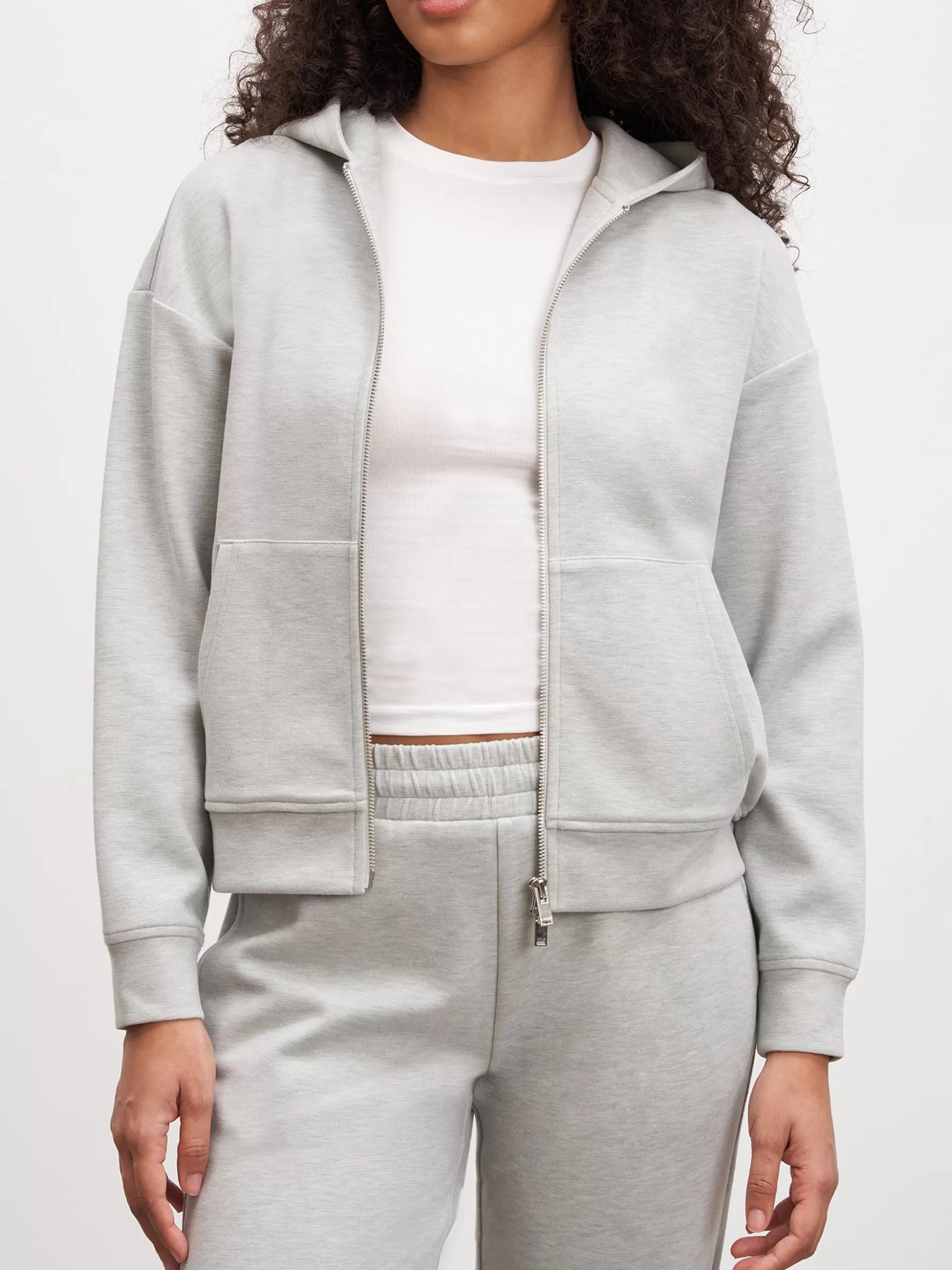 Women ARNE Womens Knitted Relaxed Zip Hoodie - Marl Grey