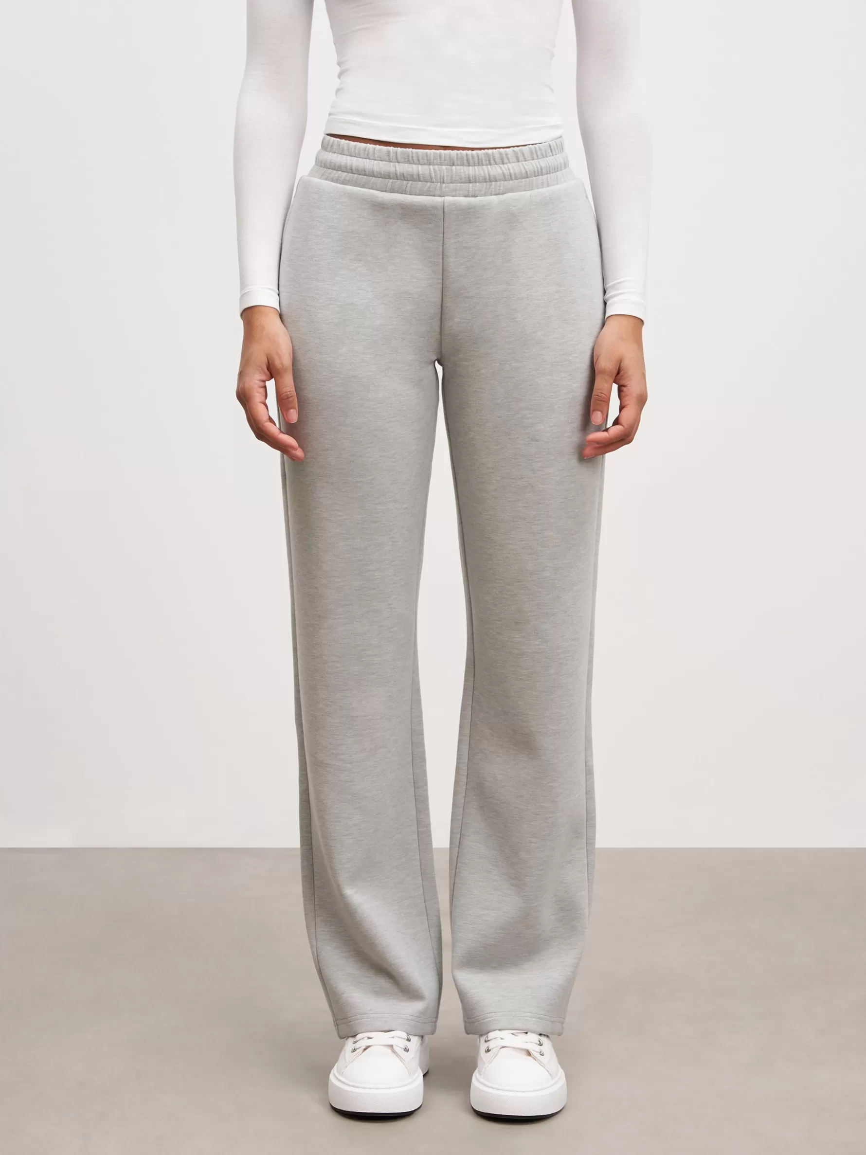 Women ARNE Womens Knitted Straight Leg Jogger - Marl Grey